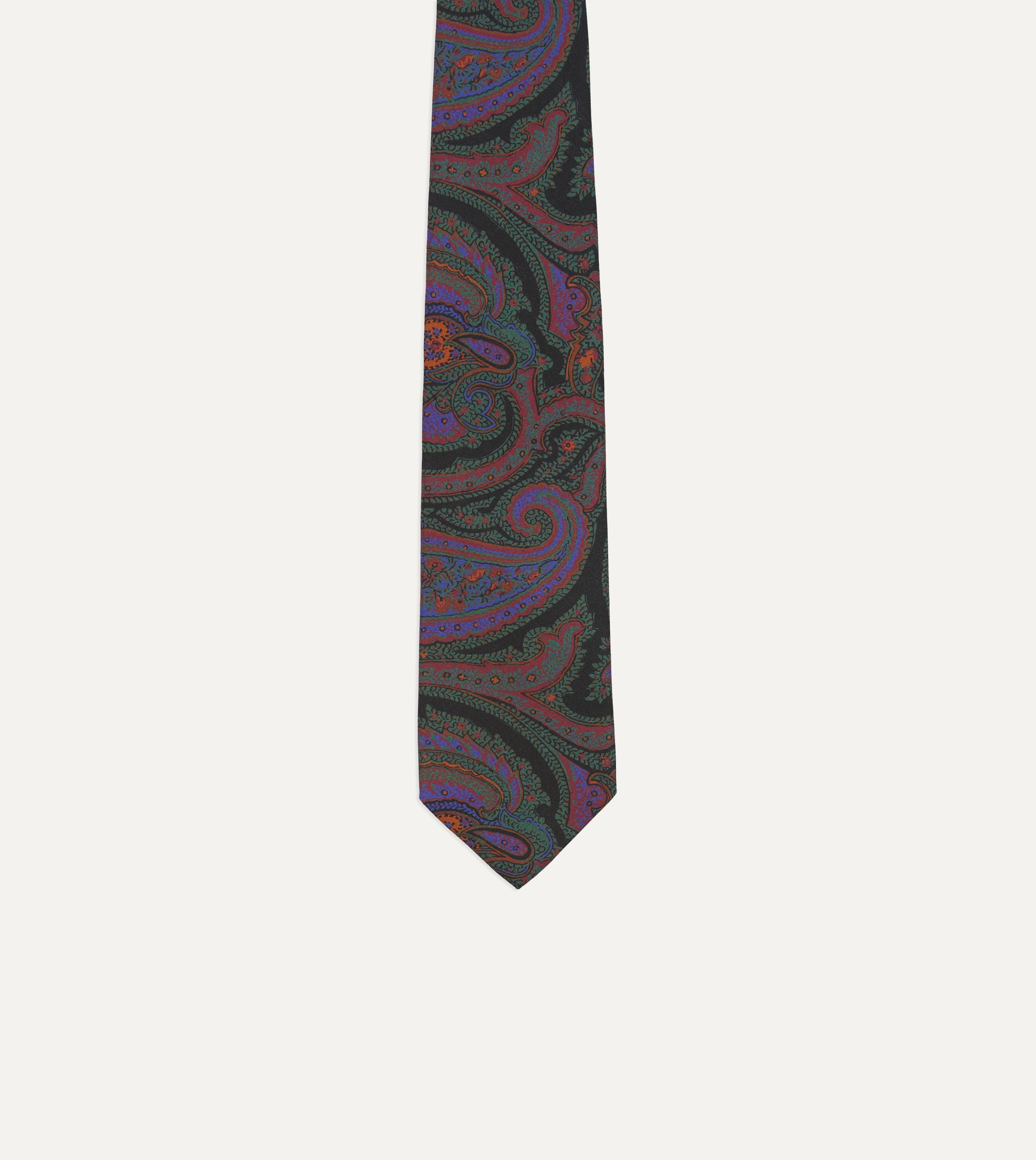 Elegant Green Acanthus Print Silk Self-Tipped Necktie for Men | Formal & Business Attire | Perfect for Weddings, Office & Special Occasions