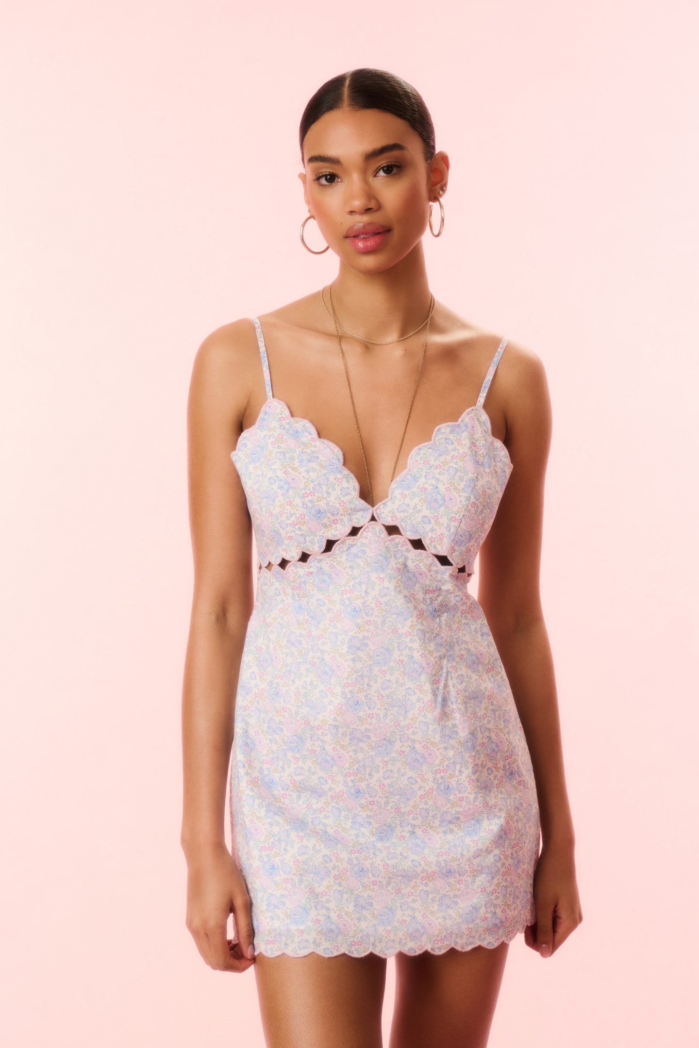 Sydow Liberty Floral Print Mini Dress - Women's Summer Casual Short Sleeve A-Line Dress for Beach, Party & Date Night