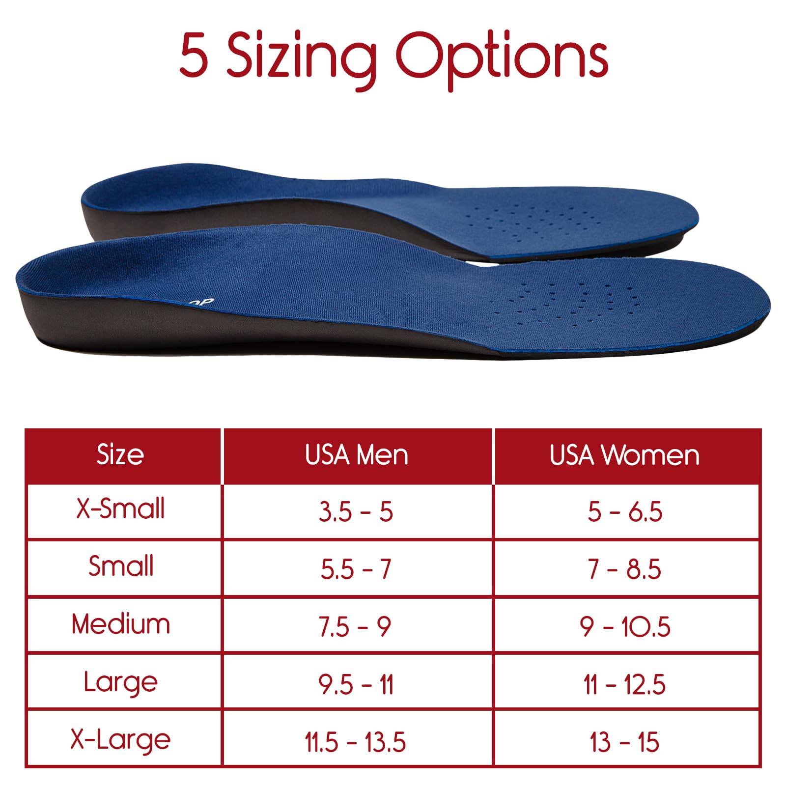 Ultra Thin Orthotic Insoles for Men & Women - High Arch Support for Flat Feet, Plantar Fasciitis, Heel Spurs & Metatarsalgia Pain Relief - Comfortable Shoe Inserts for Running, Walking & Daily Activities