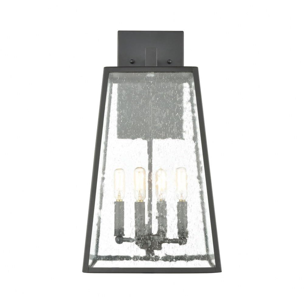 Elk Home 47522/4 Meditterano 22-Inch High 4-Light Outdoor Wall Sconce with Matte Black Finish - Perfect for Patio, Porch, and Garden Lighting