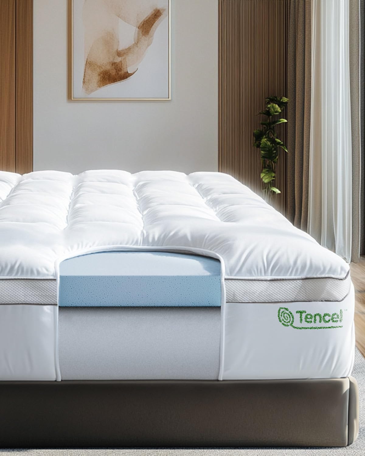 ViscoSoft 4 Inch Cooling Hybrid Memory Foam Mattress Topper - California King Size, Dual Layer Pillow Top with CertiPUR-US Certification | Perfect for Hot Sleepers & Pressure Relief, Enhances Comfort on Any Bed