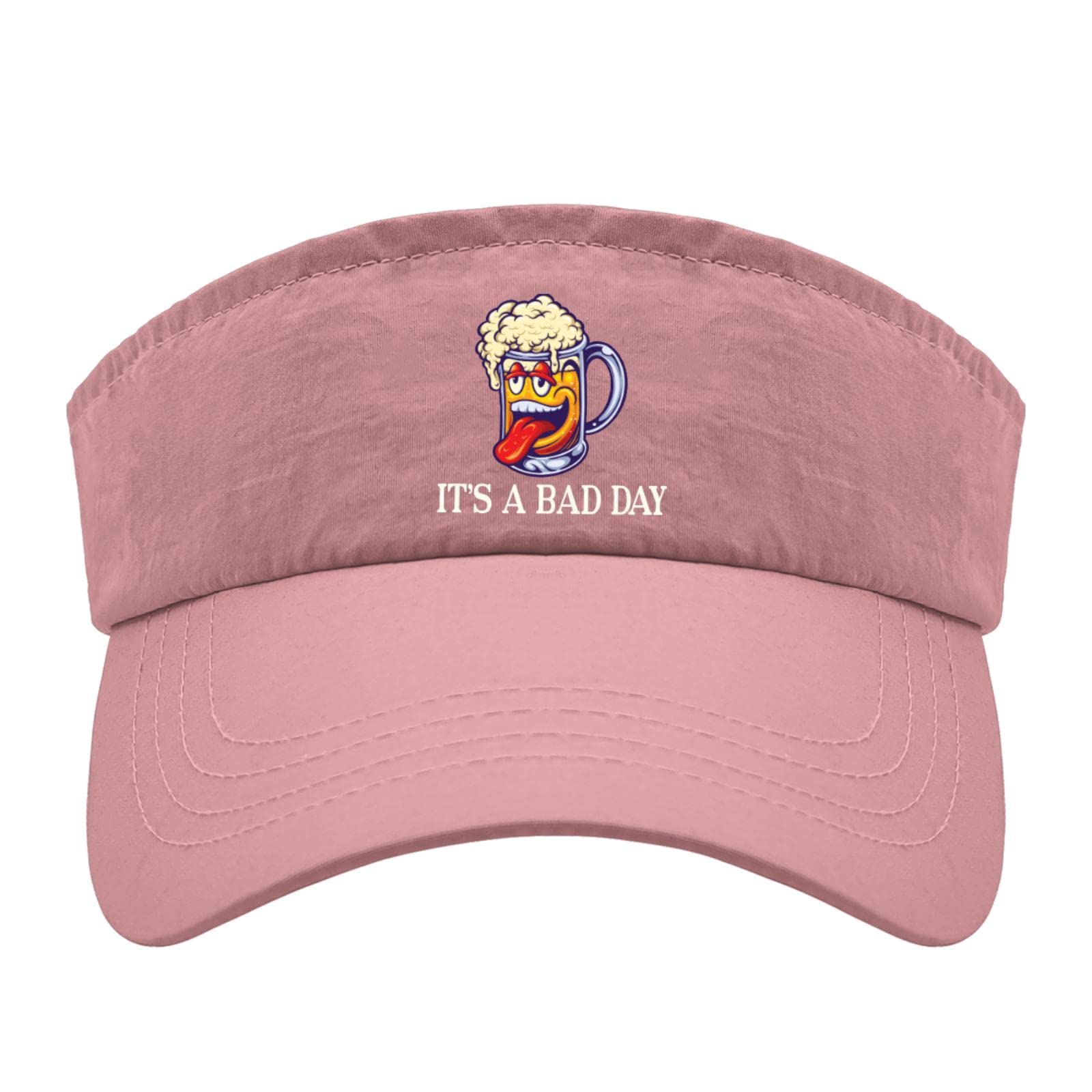 Funny Sun Visor Hat - 'It's a Bad Day to Be a Beer' Novelty Golf Visor for Teens & Adults - Cute Adjustable Sports Cap for Golf, Beach, and Outdoor Activities