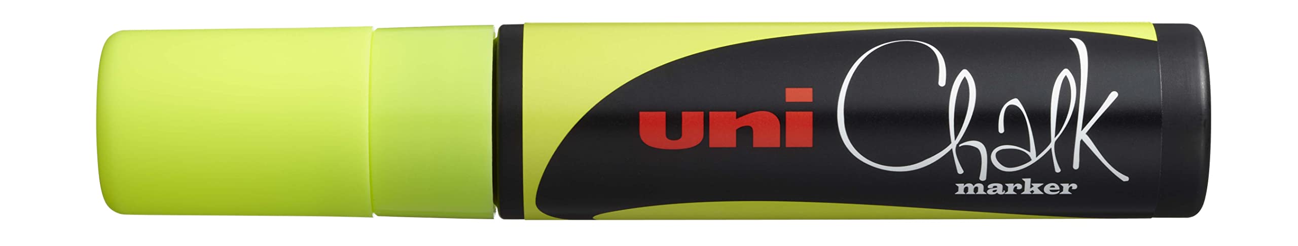 Uni-Ball Uni Chalk Marker - Fluorescent Yellow, 15mm Tip, Non-Toxic Liquid Chalk Pen for Chalkboards, Glass, Windows & Signs - Perfect for Restaurants, Cafes & Classroom Decor
