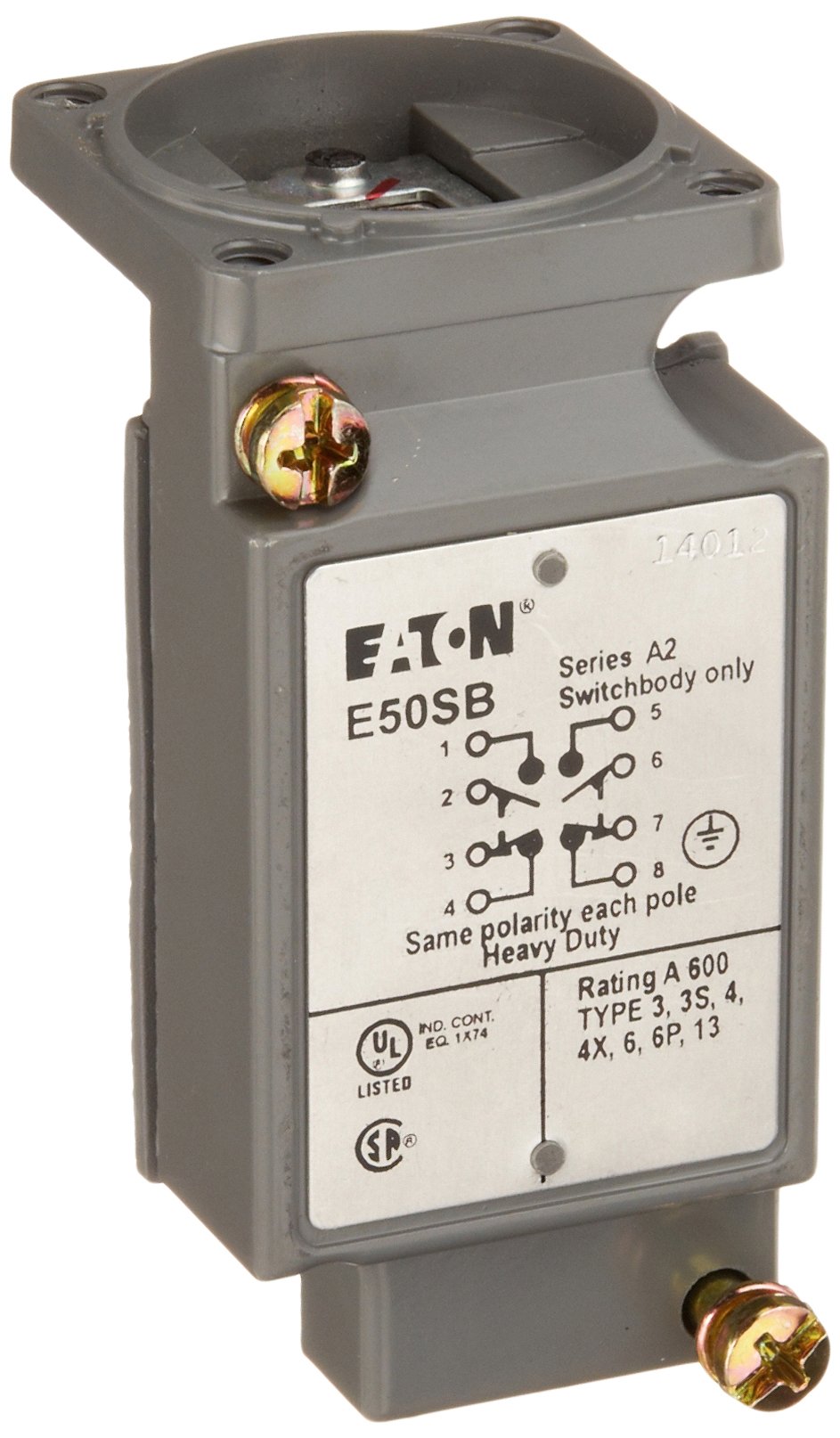Eaton E50SB Heavy Duty Limit Switch - Panel Mount, Double Pole, 4PST-2NO/2NC Contacts - Industrial Automation & Machinery Safety Control