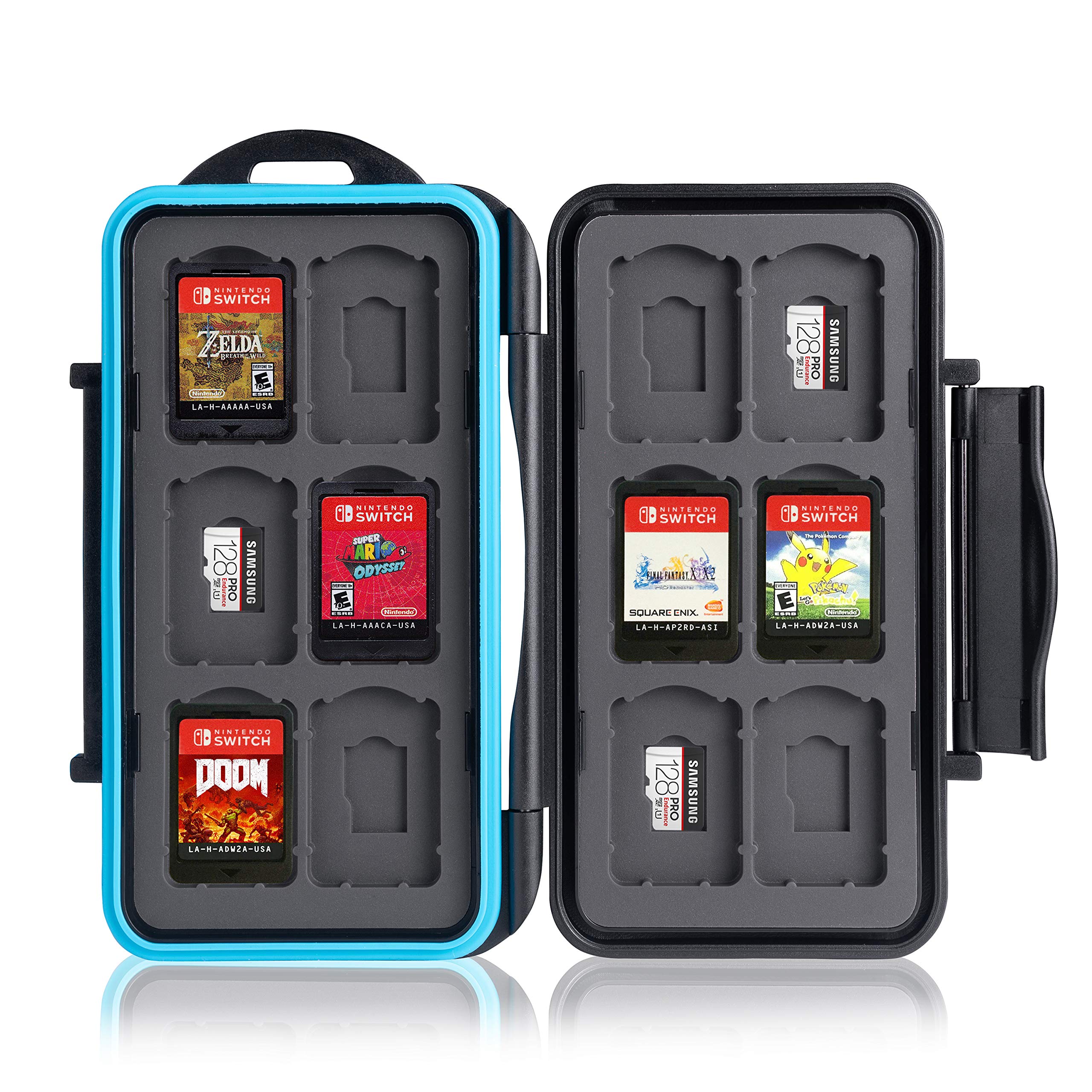 Ares Foto® 12-Slot Nintendo Switch Game Card Storage Case - Memory Card Holder - Travel Organizer - Protective Game Cartridge Box - Portable Carrying Pouch for Switch Games (Perfect for Travel, Home Organization & Game Collection)