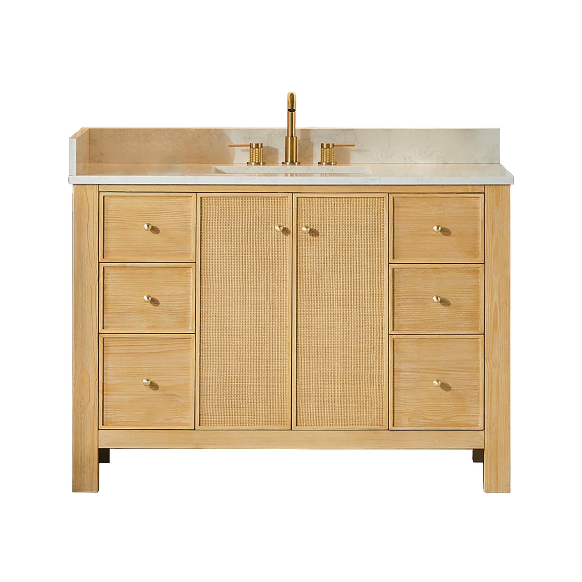 Natural Cedar Wood Bathroom Vanity with White Engineered Stone Countertop - Rustic Farmhouse Style for Modern Bathrooms, Perfect for Home Renovation & Spa-Like Retreats