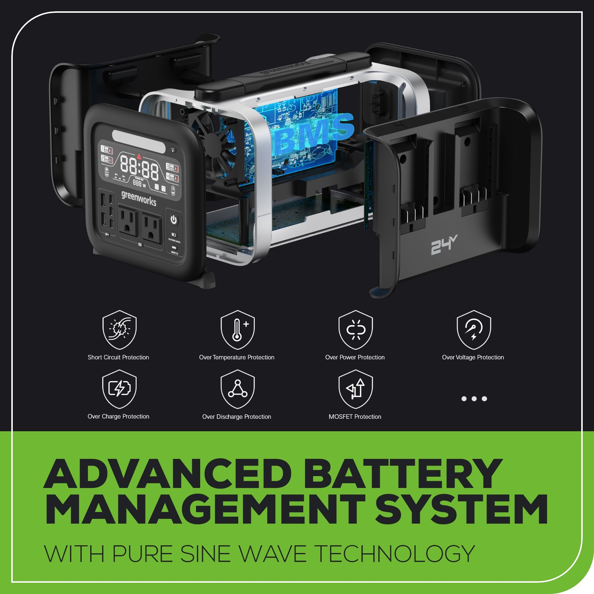 24V 500W Portable Power Station - Compact & Lightweight for Outdoor Camping, RV Trips & Emergency Backup (Tool Only)