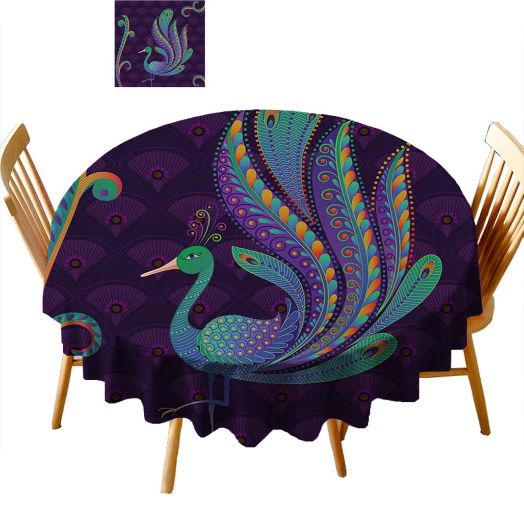 Round Tablecloth 54 Inch - Premium Fabric Dining Table Cover for Home & Restaurant Use - Perfect for Parties, Weddings & Everyday Dining (B33ML)
