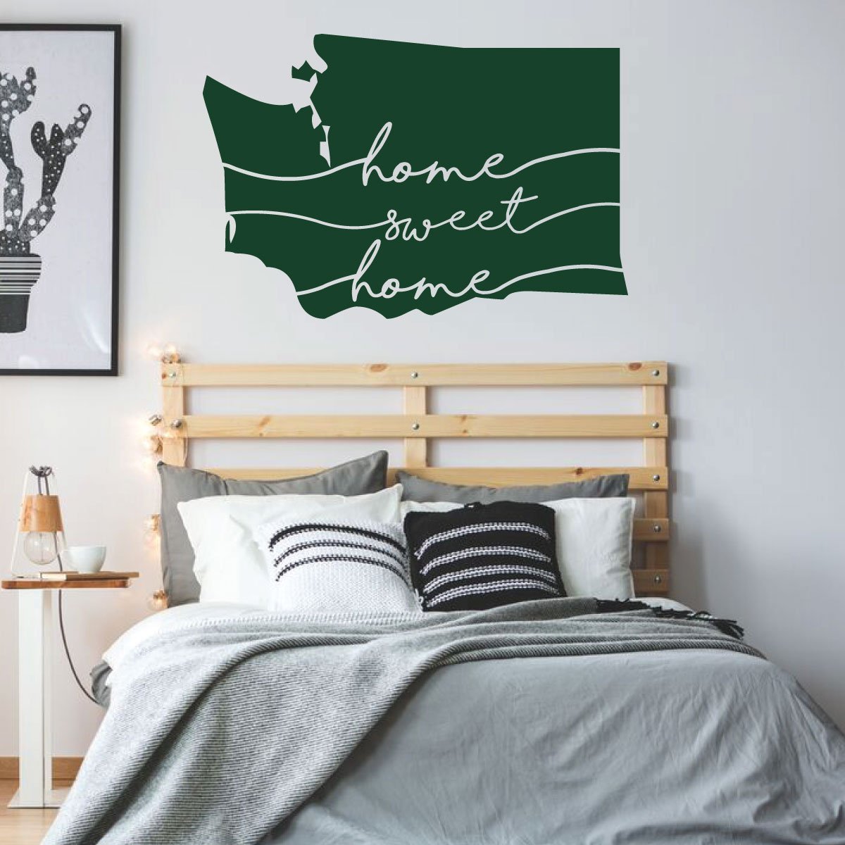 Washington State Wall Decal - Home Sweet Home Vinyl Art Sticker for Living Room, Family Room & Home Decor - Perfect for Housewarming Gifts & American Pride Interior Design