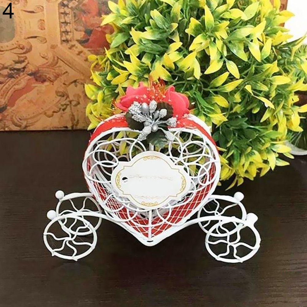 Elegant Wedding Candy Box Bags - Heart Carriage Design Sweet Chocolate Gift Box for Wedding Party Favors, Birthday Gifts (Red) | Perfect for Bridal Showers, Baby Showers & Anniversary Celebrations