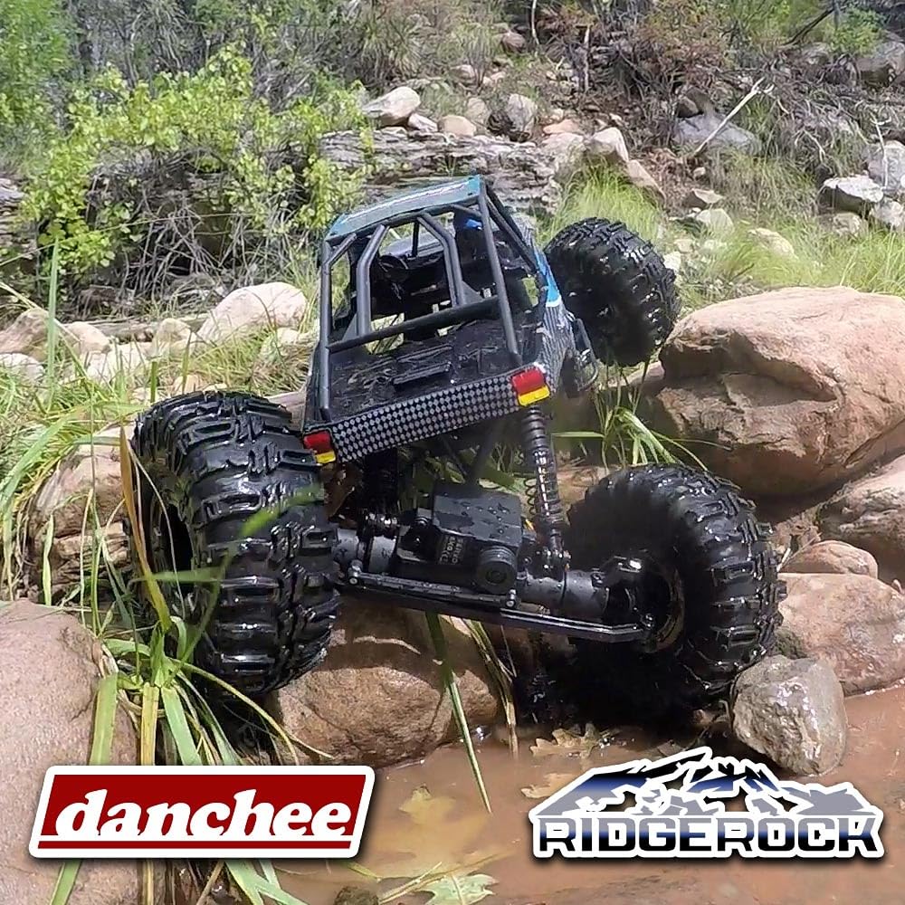 DANCHEE RidgeRock 4WD Electric Rock Crawler 1/10 Scale Ready-to-Run RC Truck - Off-Road Adventure, Trail Crawling & Backyard Fun - Blue