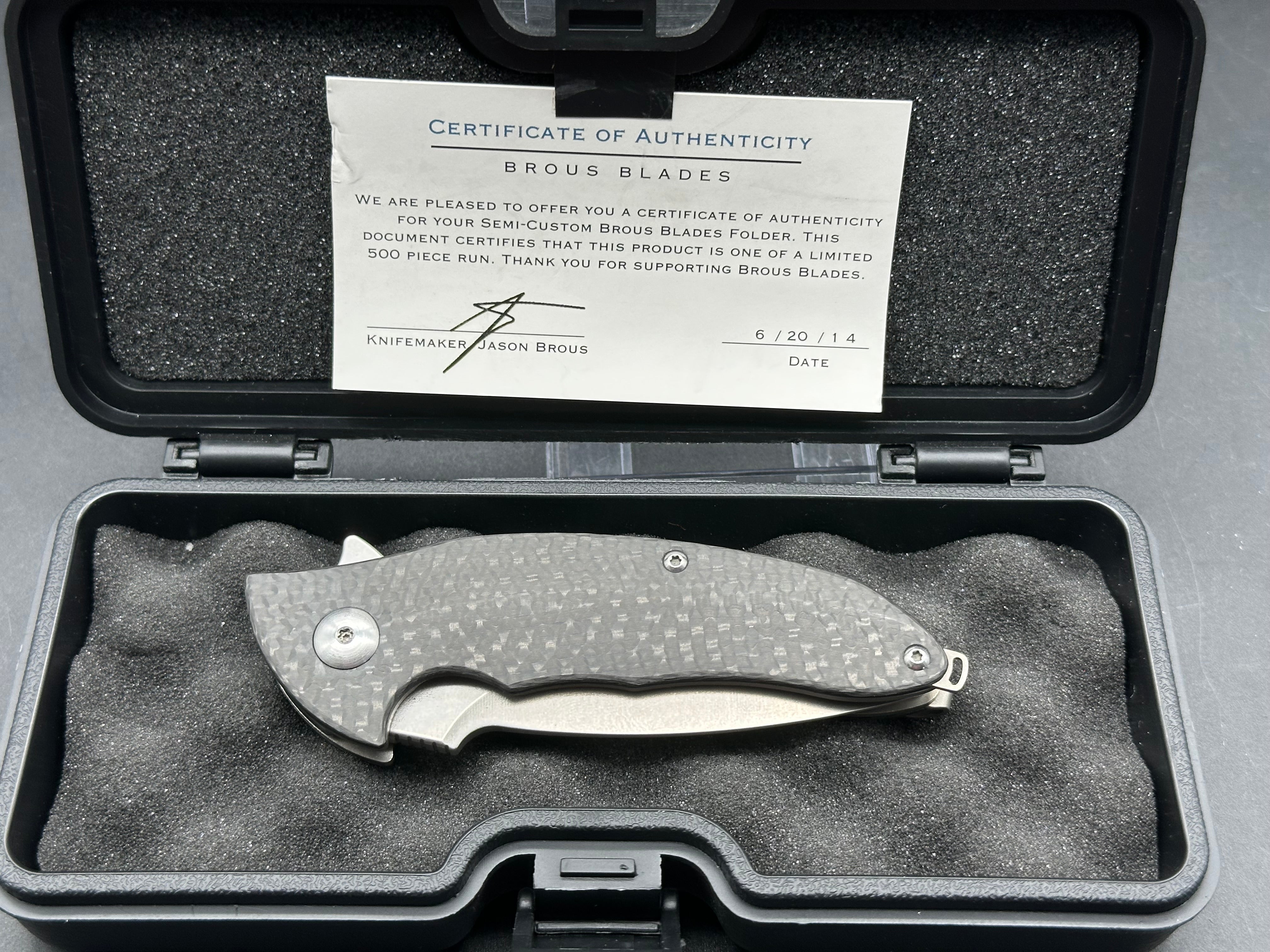 BROUS BLADES Caliber Flipper Folding Knife with Carbon Fiber Handle - Limited Edition Tactical EDC Pocket Knife for Outdoor Camping, Hunting & Survival Gear