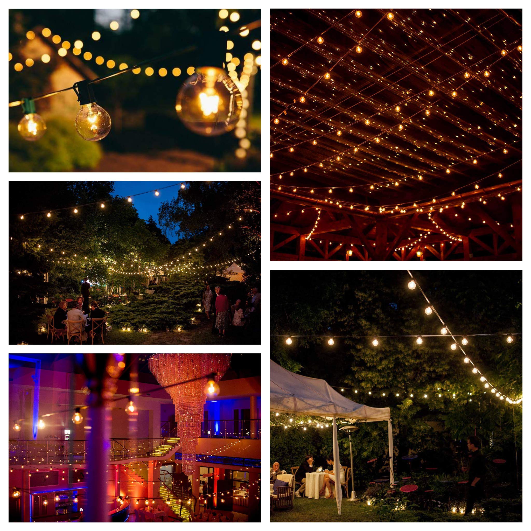 100 Foot Outdoor String Lights with 105 G50 Clear 2