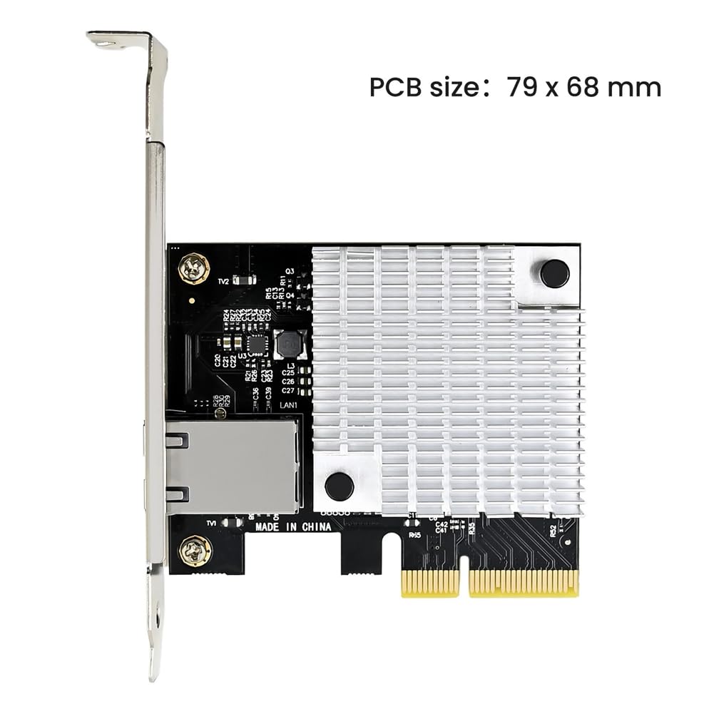 10Gbps PCIe Network Card - LIVASH AQC107S Single Port 10 Gigabit Ethernet Adapter for Servers & Gaming PCs | High-Speed LAN Connectivity for Data Centers, Cloud Computing & 4K Streaming