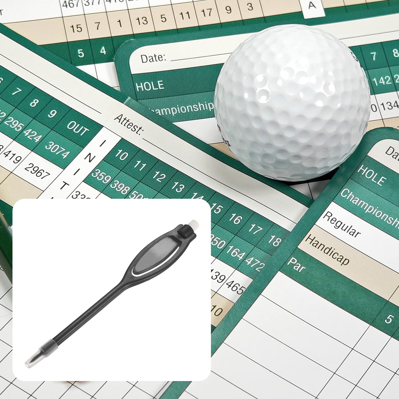PATIKIL 10-Pack Golf Scoring Pencils with Eraser - 2H Plastic Marker Pens for Golf & Sports