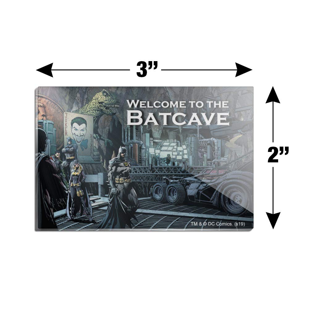 Batman Welcome to the Batcave Rectangle Acrylic Fridge Magnet - Officially Licensed DC Comics Collectible - Perfect for Refrigerators, Lockers & Metal Surfaces - Great Superhero Gift for Fans & Collectors
