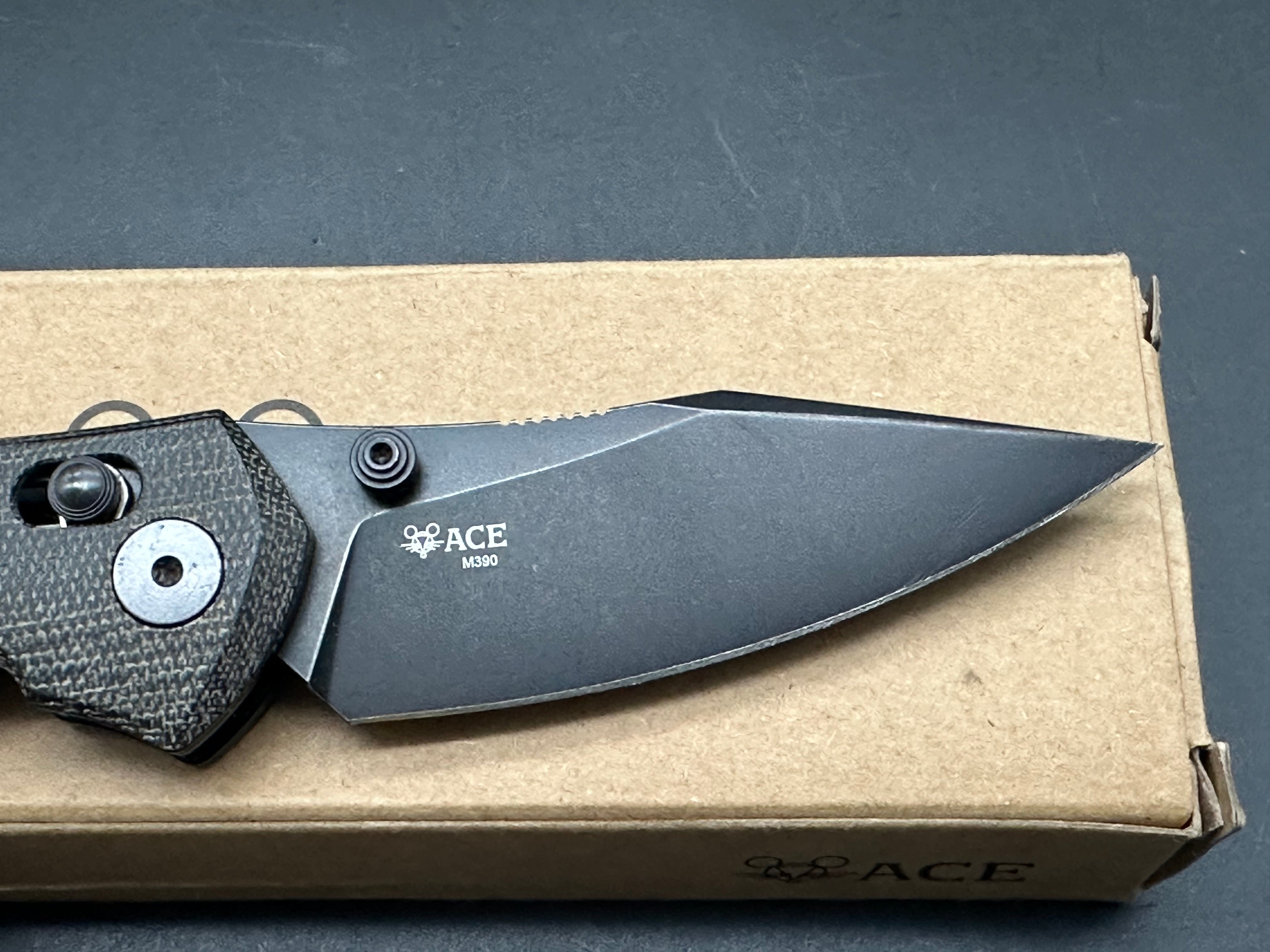 GiantMouse Vox Anso ACE Nazca Exclusive Bar Lock Folding Knife - Premium Black Micarta Handle - EDC Pocket Knife for Outdoor Camping, Hiking & Everyday Carry