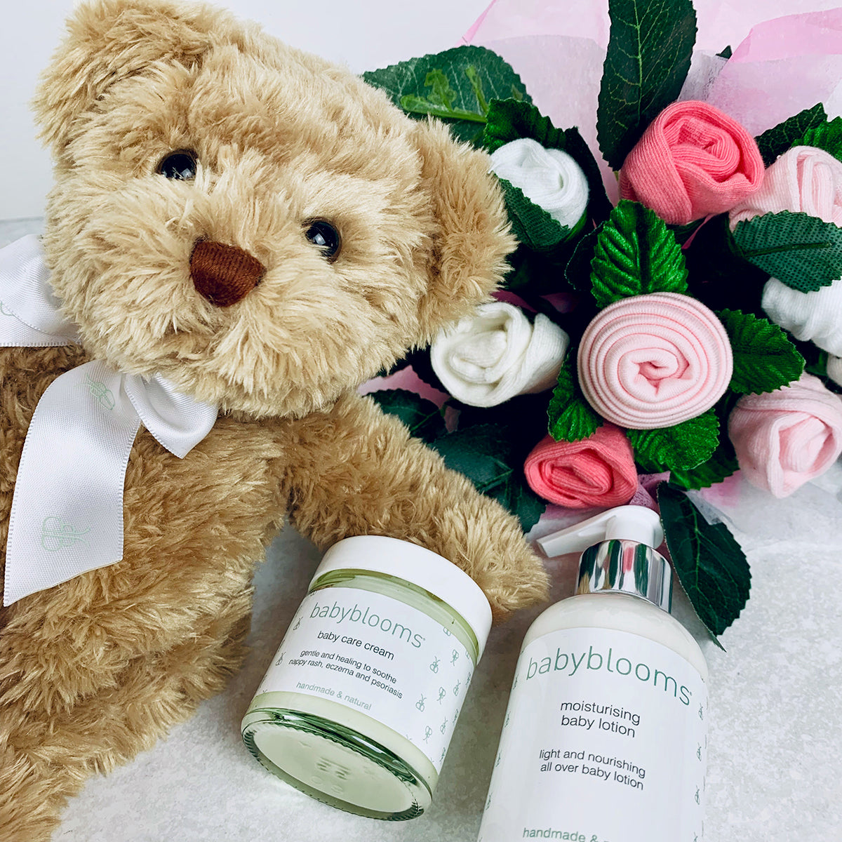 Adorable Pink Bertie Bear Welcome Baby Gift Hamper - Perfect for Newborn Showers, Christenings & Special Celebrations