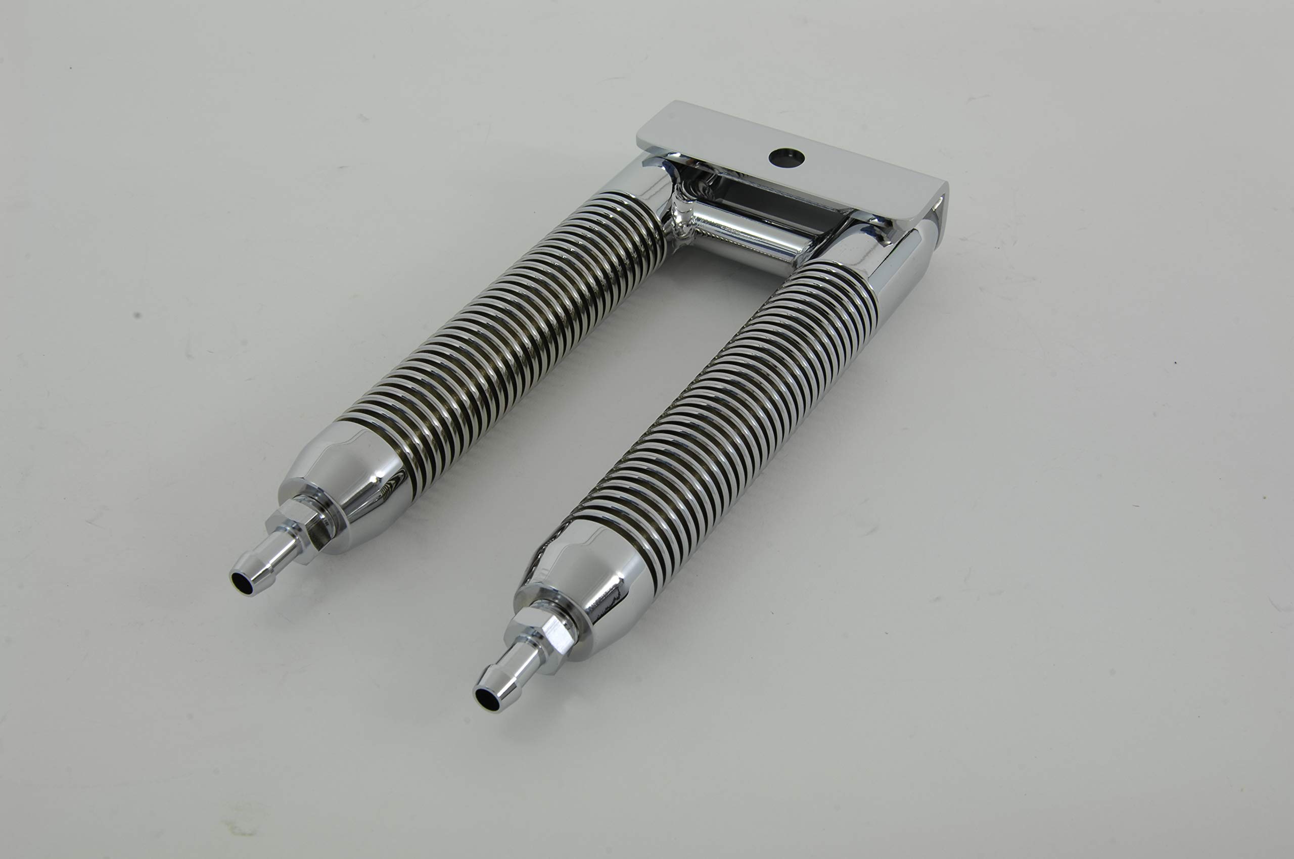 V-Twin 40-0339 Chrome Dual Cool Oil Cooler - High Performance Motorcycle Engine Cooling System for Harley Davidson & Cruiser Bikes - Perfect for Hot Weather Riding & Long Distance Tours
