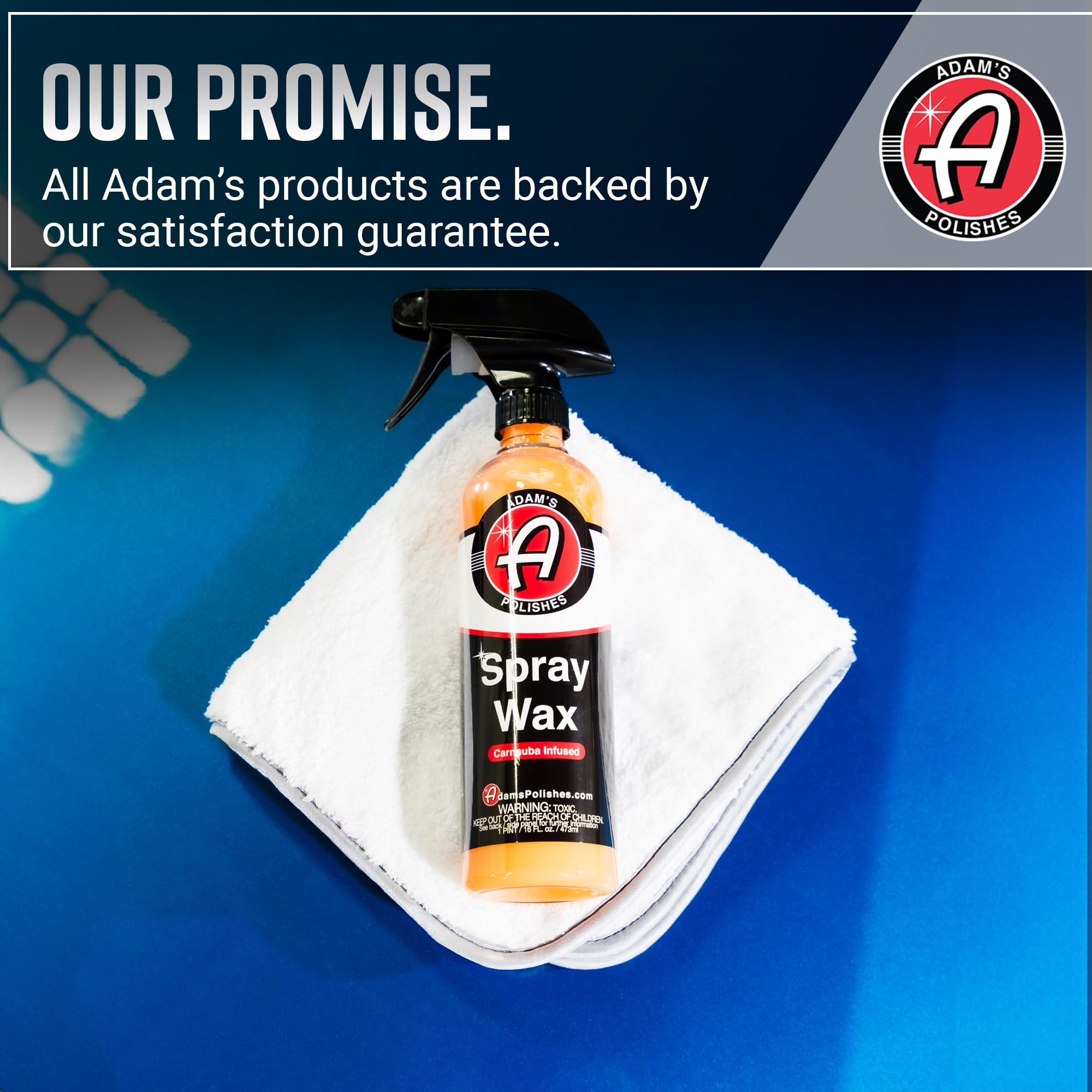 Adam's Polishes Premium Carnauba Spray Wax Kit - Advanced Car Wax & Polish for Ultimate Paint Protection | Quick Detailer for Cars, Trucks & SUVs | Perfect for Washing, Detailing & Shine Maintenance | Wheels & Windows Safe | Auto Cleaning Supplies