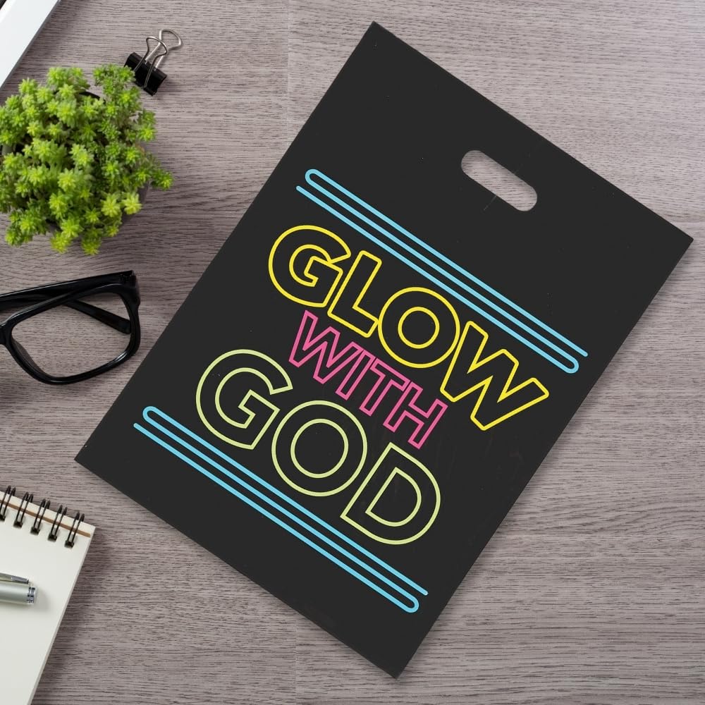 Fun Express Neon Faith Trick-Or-Treat Goody Bags - 50-Piece Party Supplies Set for Halloween, VBS Vacation Bible School Decorations & Church Events - Perfect for Kids' Treat Bags, Sunday School Prizes & Religious Celebrations