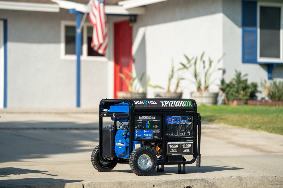 12,000W Dual Fuel Portable Generator with CO Alert - Reliable Backup Power for Home, Camping & Emergency Use