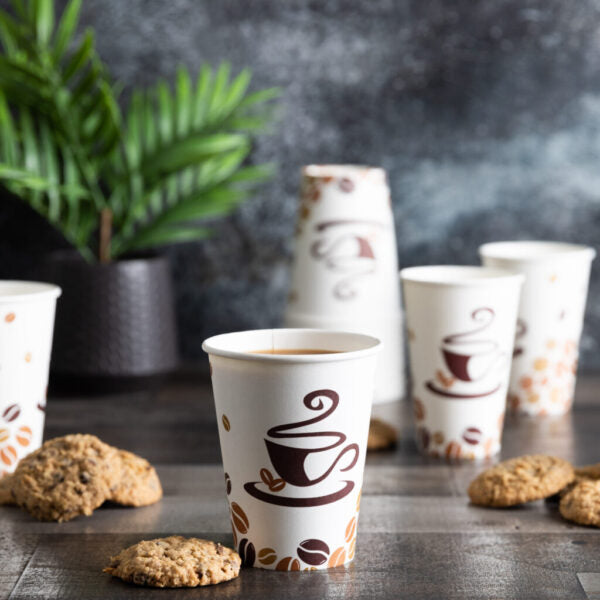 Disposable 16 oz Paper Coffee Cups (30 Count) - Bulk Hot/Cold Drink Containers for Office, Cafes, Parties & Events