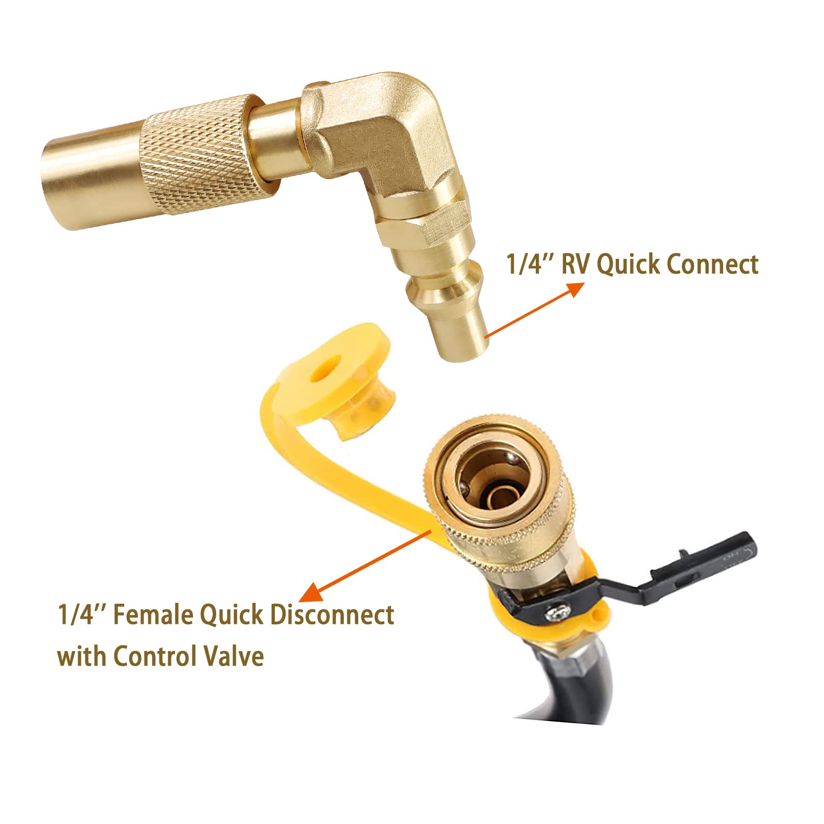 Xastro 1/4 Inch RV Quick Connect Elbow Adapter Fitting - Convert Propane Gas for Blackstone 17