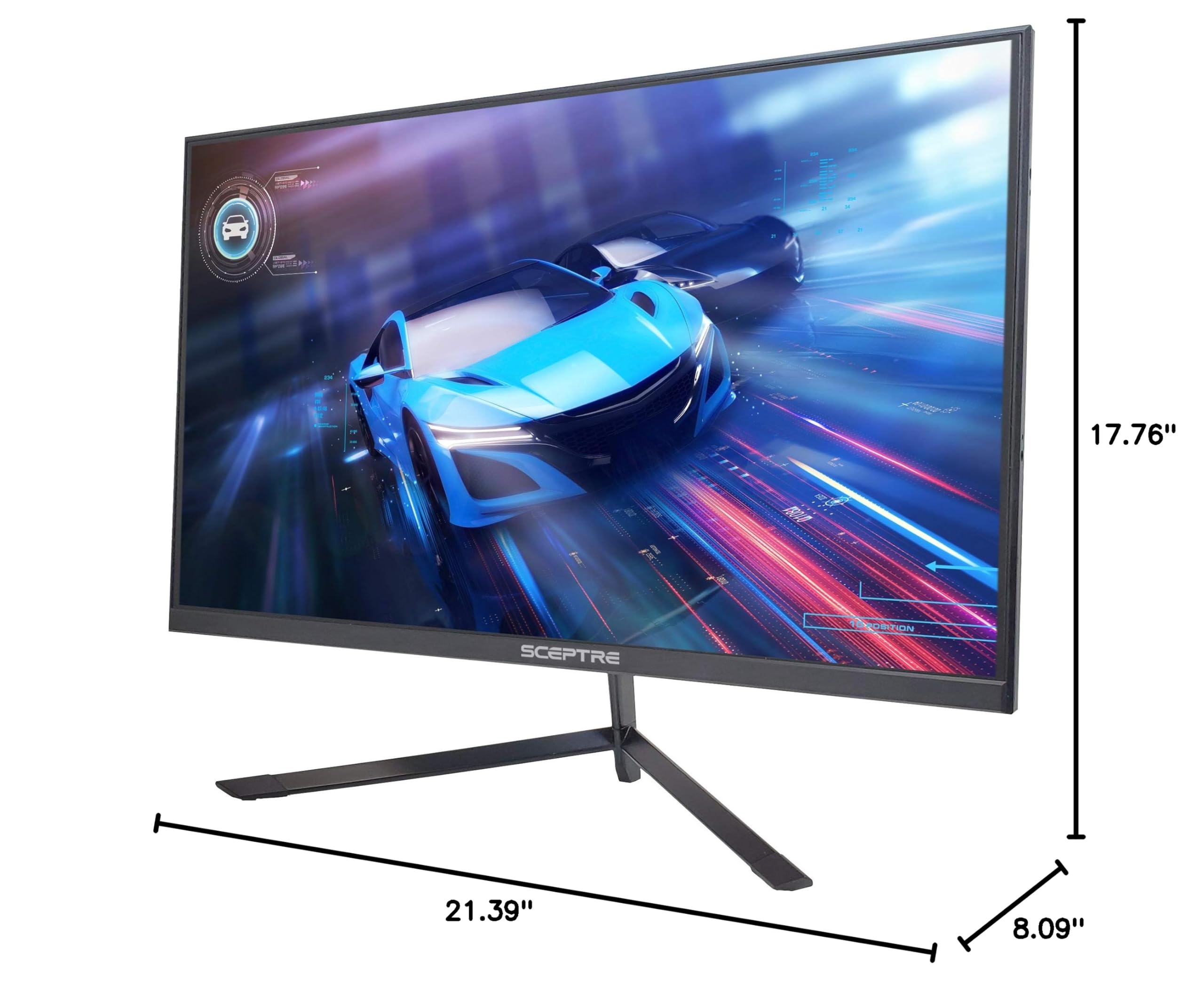 Sceptre 24-inch IPS LED Gaming Monitor - 1ms Response, 165Hz Refresh Rate, AMD FreeSync Premium, HDMI & DisplayPort, Built-in Speakers, Ultra-Thin Bezel, Black (E248B-FPN168) - Perfect for Esports, PC Gaming & Home Office Setup