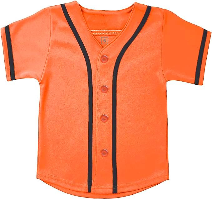 Custom Kids Baseball Jersey - Button Down Hip Hop T-Shirt for Boys & Girls | Personalized Softball Uniform for Youth Sports & Casual Wear