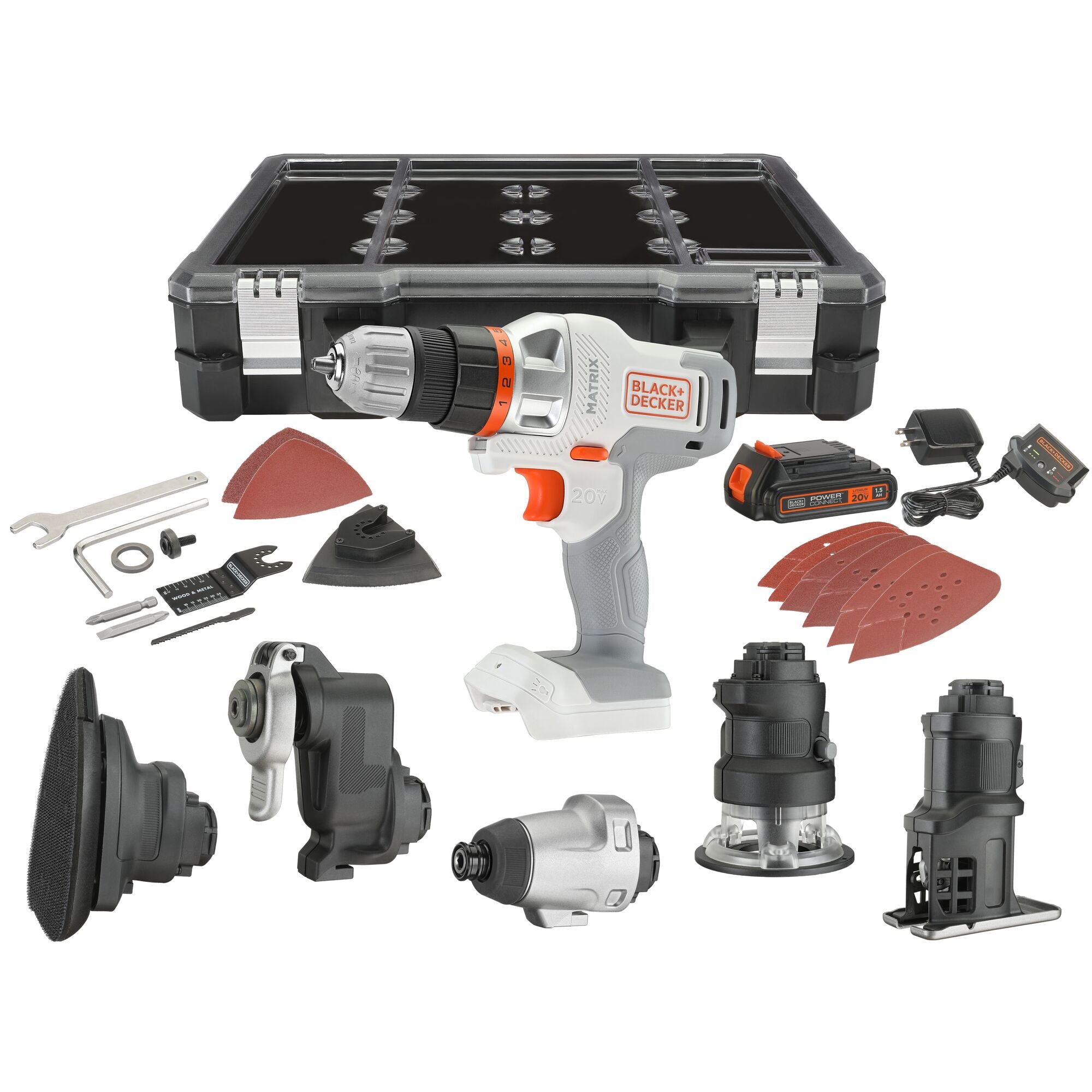 20V MAX* MATRIX™ Cordless 6-Tool Combo Kit (Drill, Impact Driver, Circular Saw, Reciprocating Saw, Work Light, Battery & Charger) - Perfect for DIY Projects, Home Repairs & Construction Work