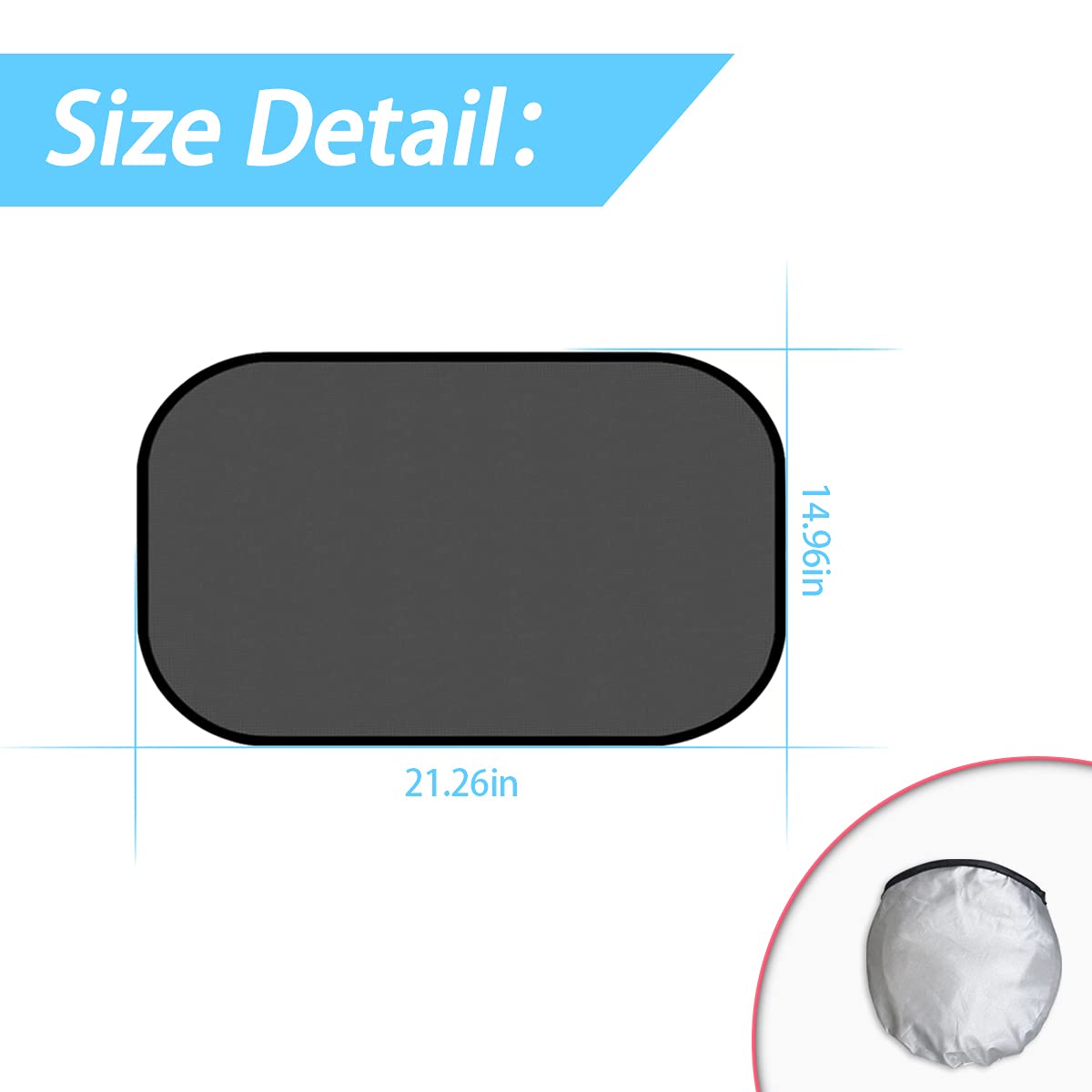 2 Pack Car Window Sunshades for Baby & Kids - UV Protection, Glare & Heat Blocking - Side Window Shades (21