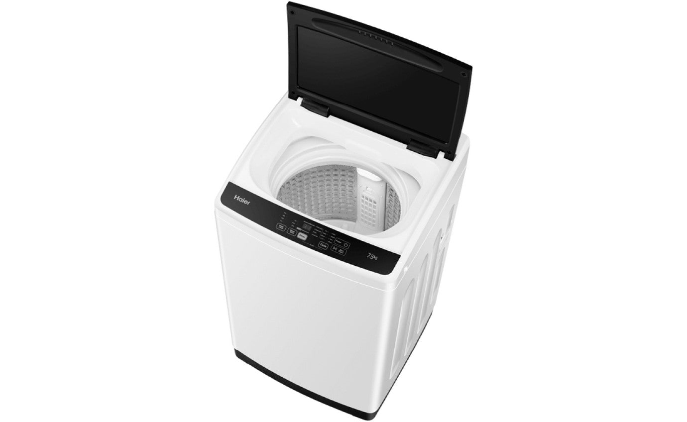 Haier 7.5kg Top Load Washing Machine HWT75AA1 - Energy Efficient Laundry Washer for Small Homes & Apartments | Perfect for Compact Spaces & Daily Laundry Needs