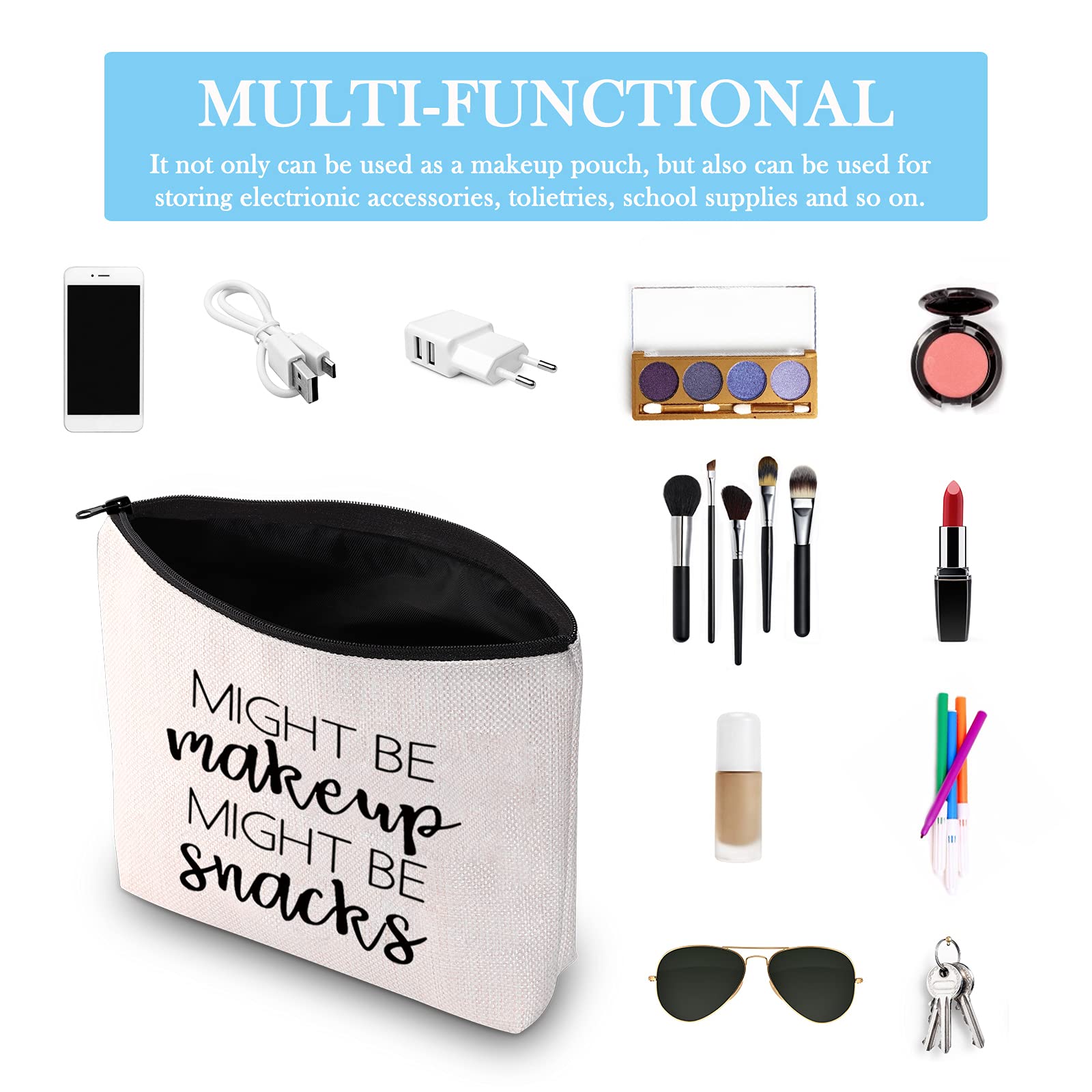 GJTIM Funny Novelty Makeup Cosmetic Bag - Cute Travel Toiletry Pouch for Cosmetics or Snacks - Perfect Gift for Women & Girls - Great for Travel, Gym, Beach & Daily Use