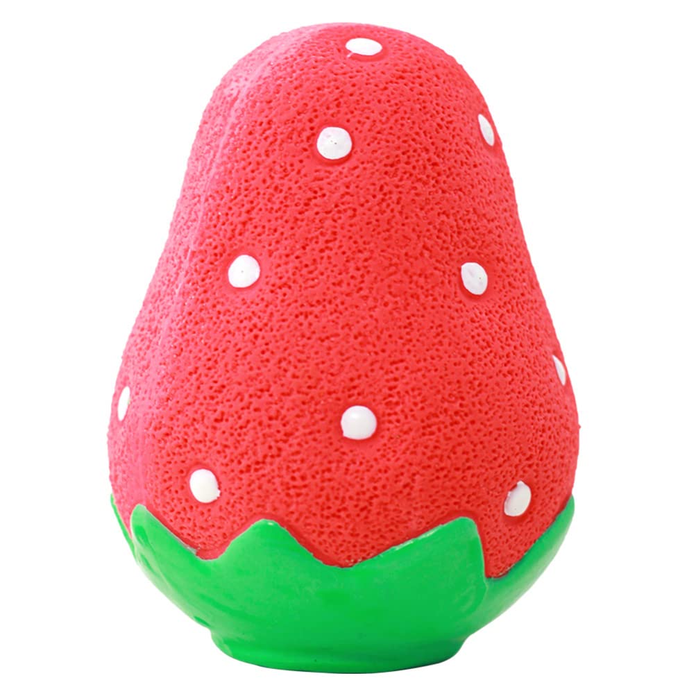VILLCASE Creative Dog Chew Toys - Plush Strawberry Squeaky Toy for Puppy Teething, Dental Health & Cleaning - Soft Chewing Toy for Medium Dogs & Cats (Red) | Perfect for Playtime, Training & Anxiety Relief