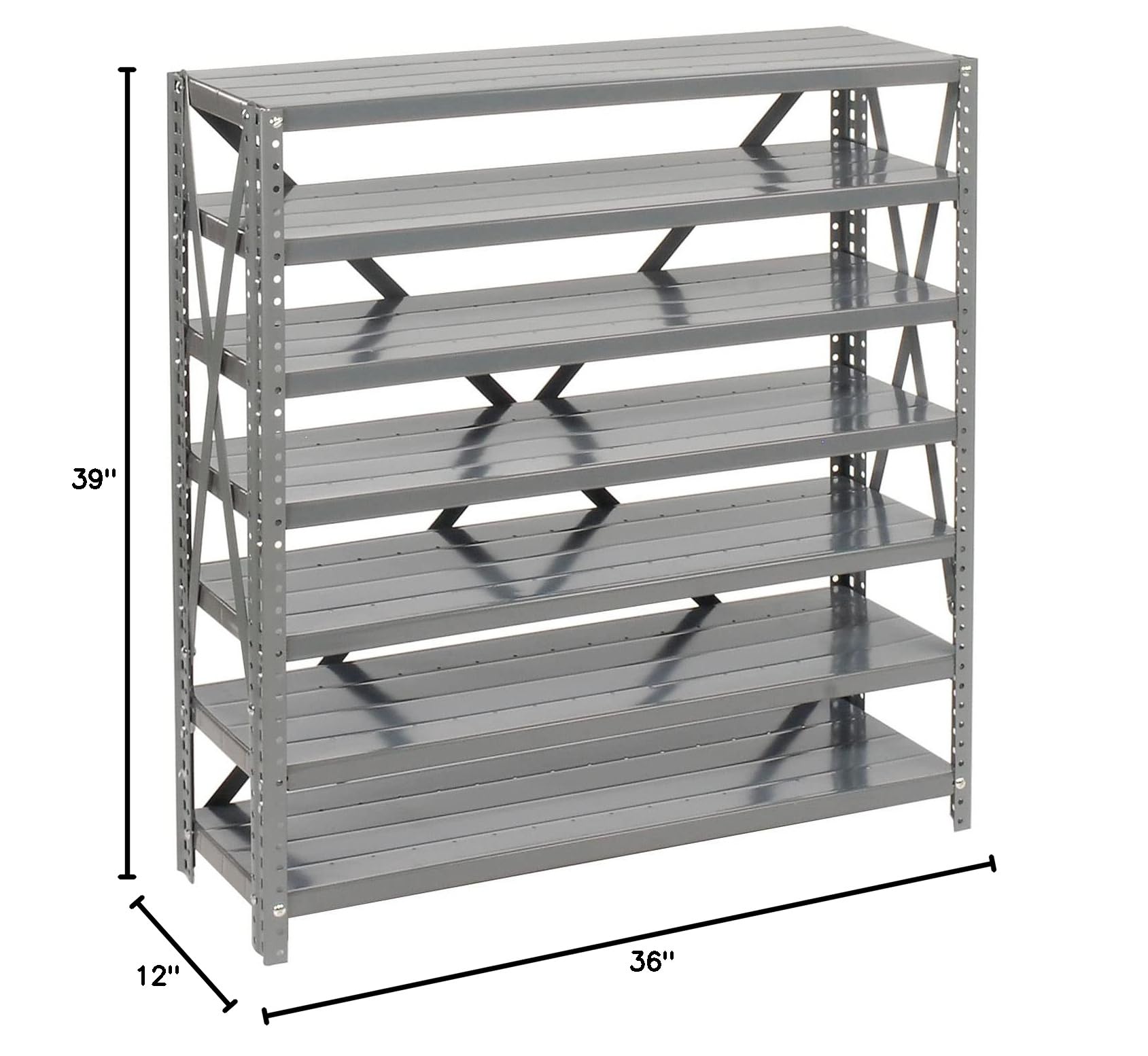 Global Industrial 7-Shelf Steel Storage Rack with 24 Plastic Bins (4