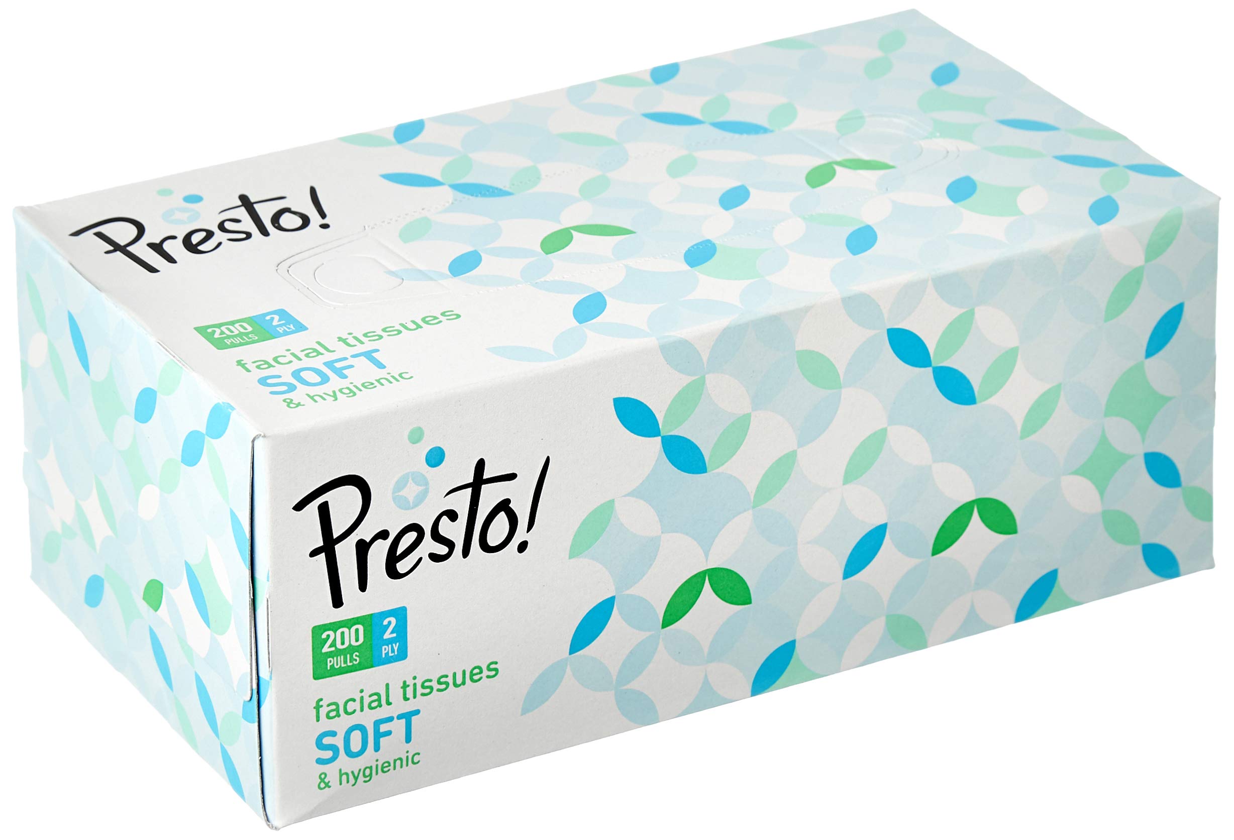 **Presto! 2-Ply Facial Tissues, 600 Count (3 x 200 Pulls) - Ultra Soft & Highly Absorbent, 100% Natural Virgin Cellulose Fiber - Perfect for Home, Office & Travel**