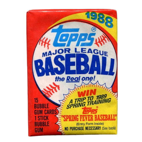 1988 Topps Baseball Cards Unopened Pack - Vintage MLB Trading Cards Collection - Perfect for Sports Memorabilia Collectors & Gift Giving