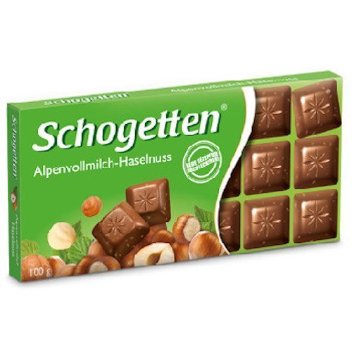Schogetten Alpine Milk Hazelnut Chocolate Bars - 15 Pack (100g Each) - Premium German Chocolate for Gifts, Parties & Dessert Toppings