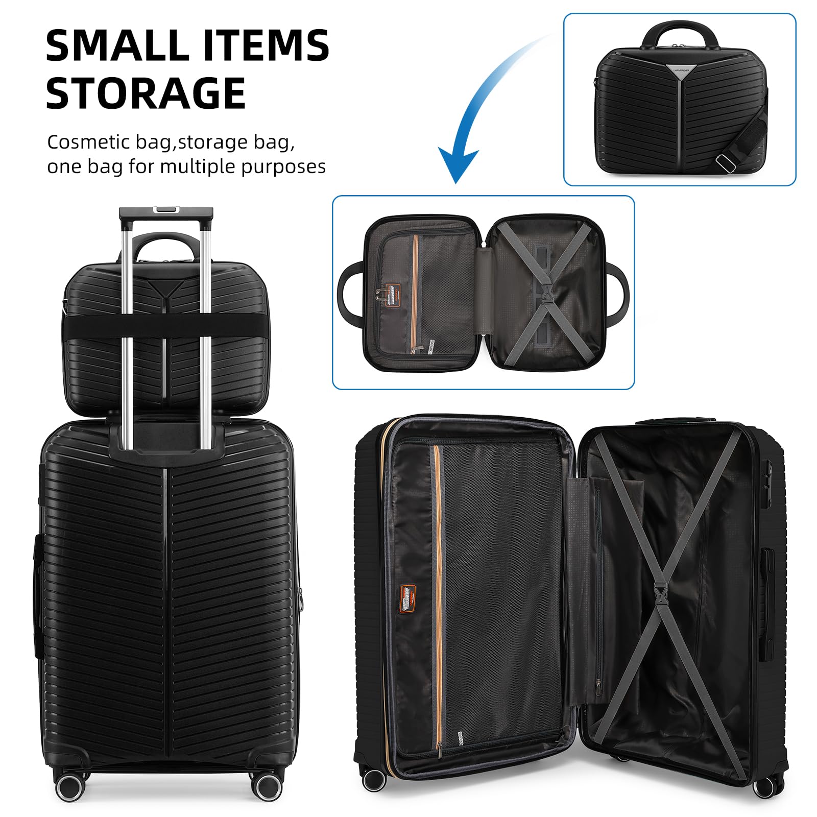 LEAVES KING 5-Piece Expandable Luggage Set with Spinner Wheels - 24