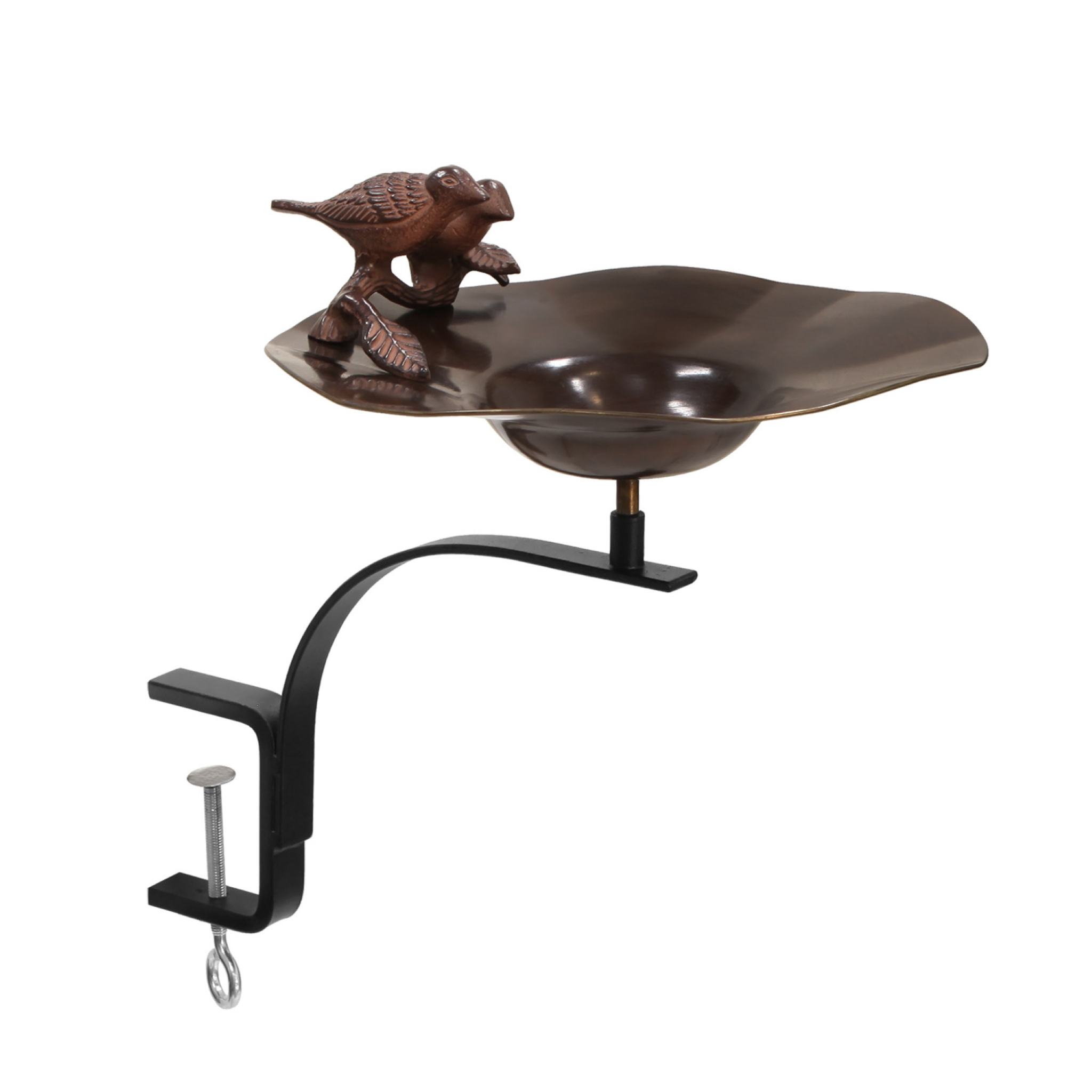 Vintage Antique Bird Bath & Garden Railing Bracket - Outdoor Decorative Metal Birdbath for Garden, Patio, Yard - Perfect for Bird Lovers & Victorian Style Home Decor
