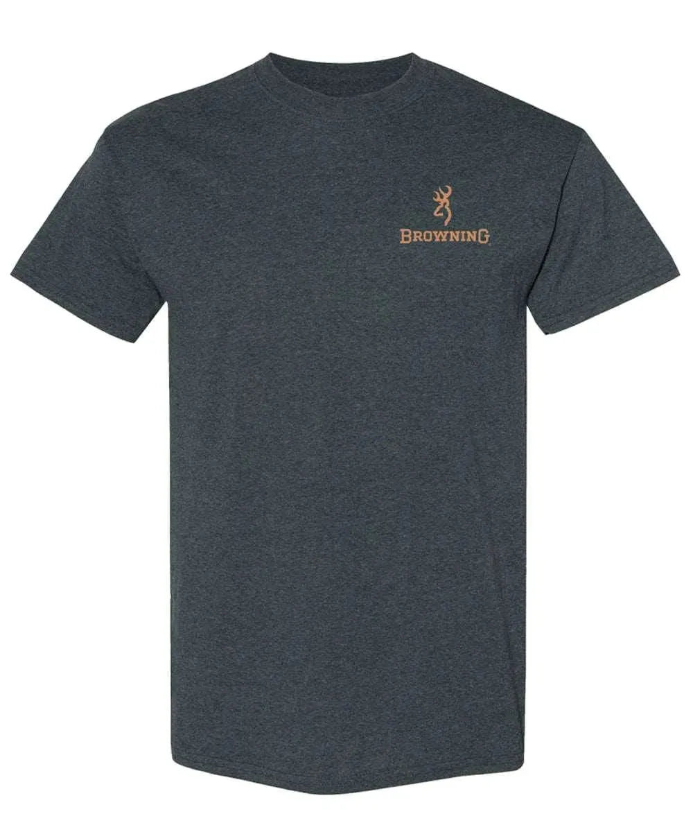 Browning Crosshair Buck (Charcoal) Men's Graphic T-Shirt - Hunting & Outdoor Casual Wear for Men