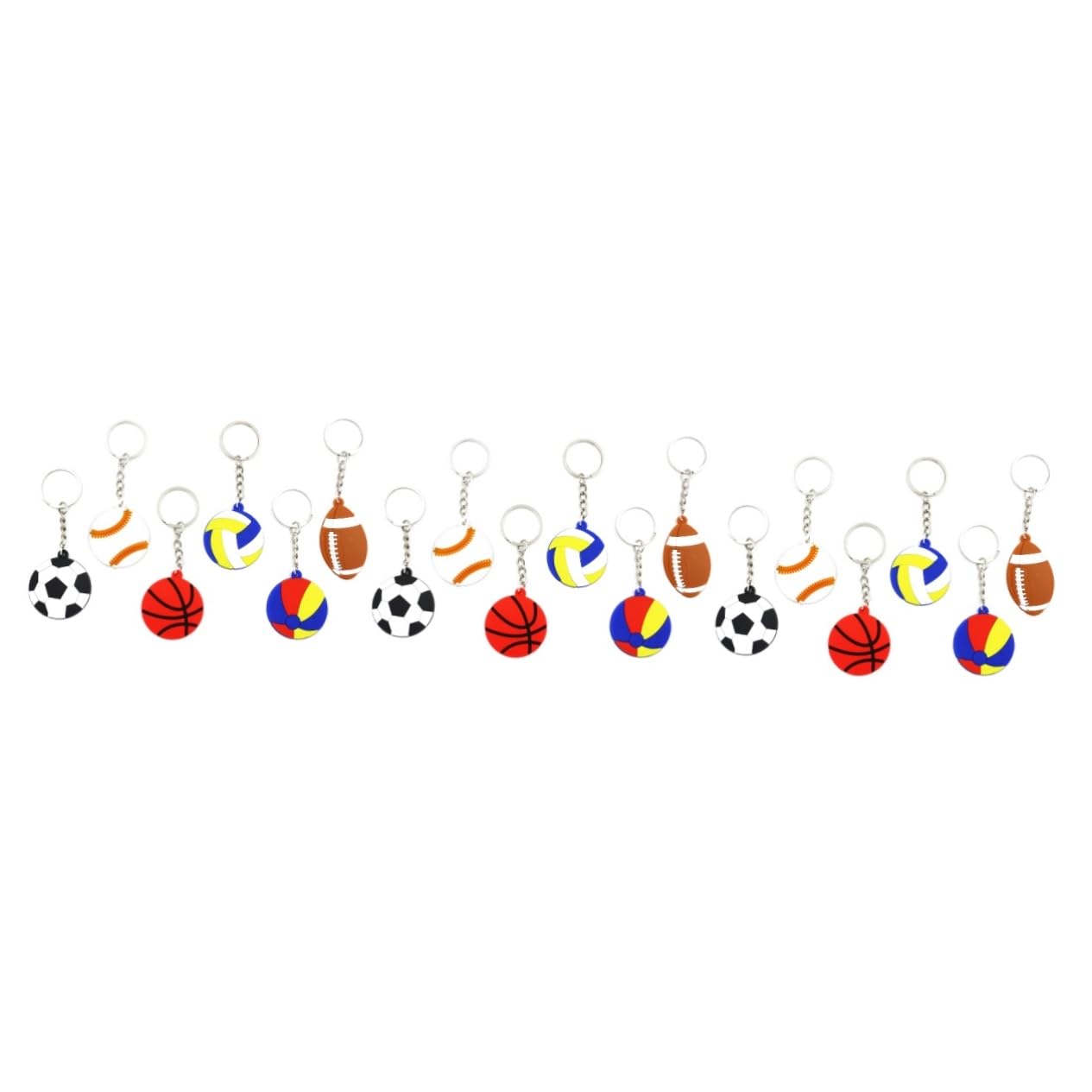 Balacoo 30 Pcs Football & Basketball Keychain Set - Sports Themed Key Rings for Fans, Team Spirit Gifts, Souvenirs, and Home Decor - Perfect for Game Day, Fan Parties, and Sports Enthusiast Collections