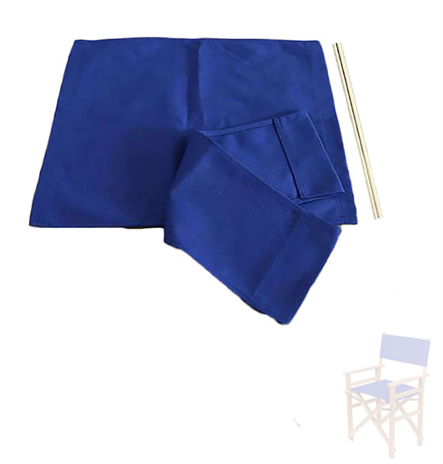 Heavy Duty Replacement Canvas Seat Cover for Director's Chair - Outdoor Garden Stool Protector with Backrest Cloth & 2 Round Sticks (Chair Not Included) - Perfect for Patio, Beach, Camping and Backyard Relaxation