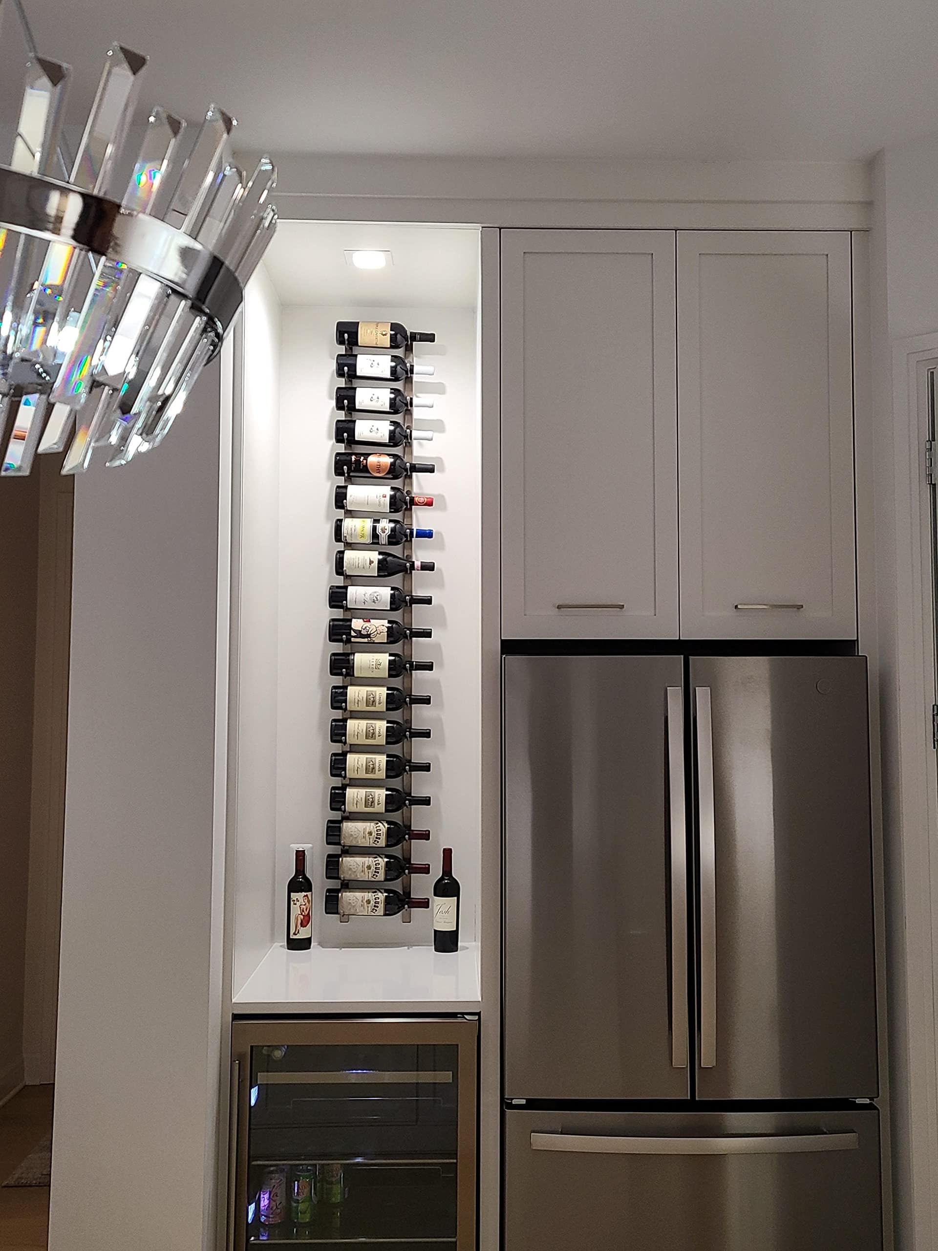W Series Pro 6-Bottle Wall Mounted Wine Rack - Modern Metal Wine Storage with 18-Bottle Capacity (Matte Black) - Perfect for Kitchens, Dining Rooms & Small Spaces