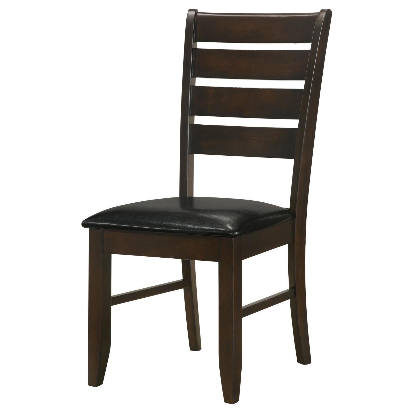 2-Pack Black Padded Side Chairs with Cappuccino Upholstery - Modern Dining Chairs for Kitchen, Breakfast Nook, or Small Space Decor