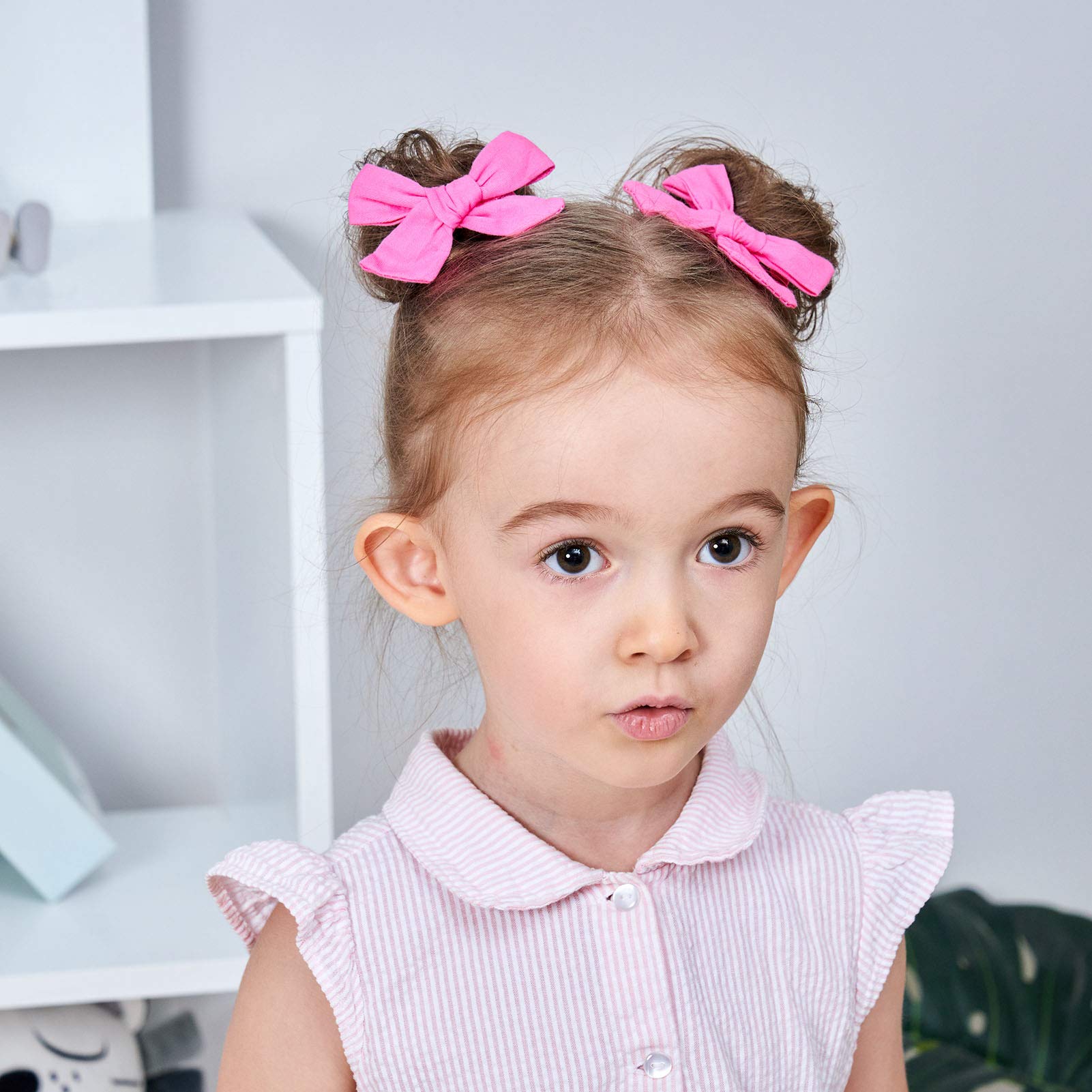 24PCS Baby Girls Hair Bows Clips - Linen Hair Barrettes & Alligator Clips Set for Kids, Toddlers & School Girls - Perfect for Parties, School, Photos & Daily Hair Accessories