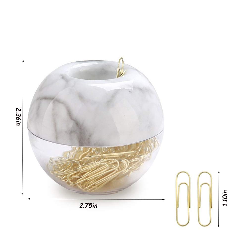 Magnetic Paper Clip Holder with 100pcs Gold Paper Clips (28mm/1.1