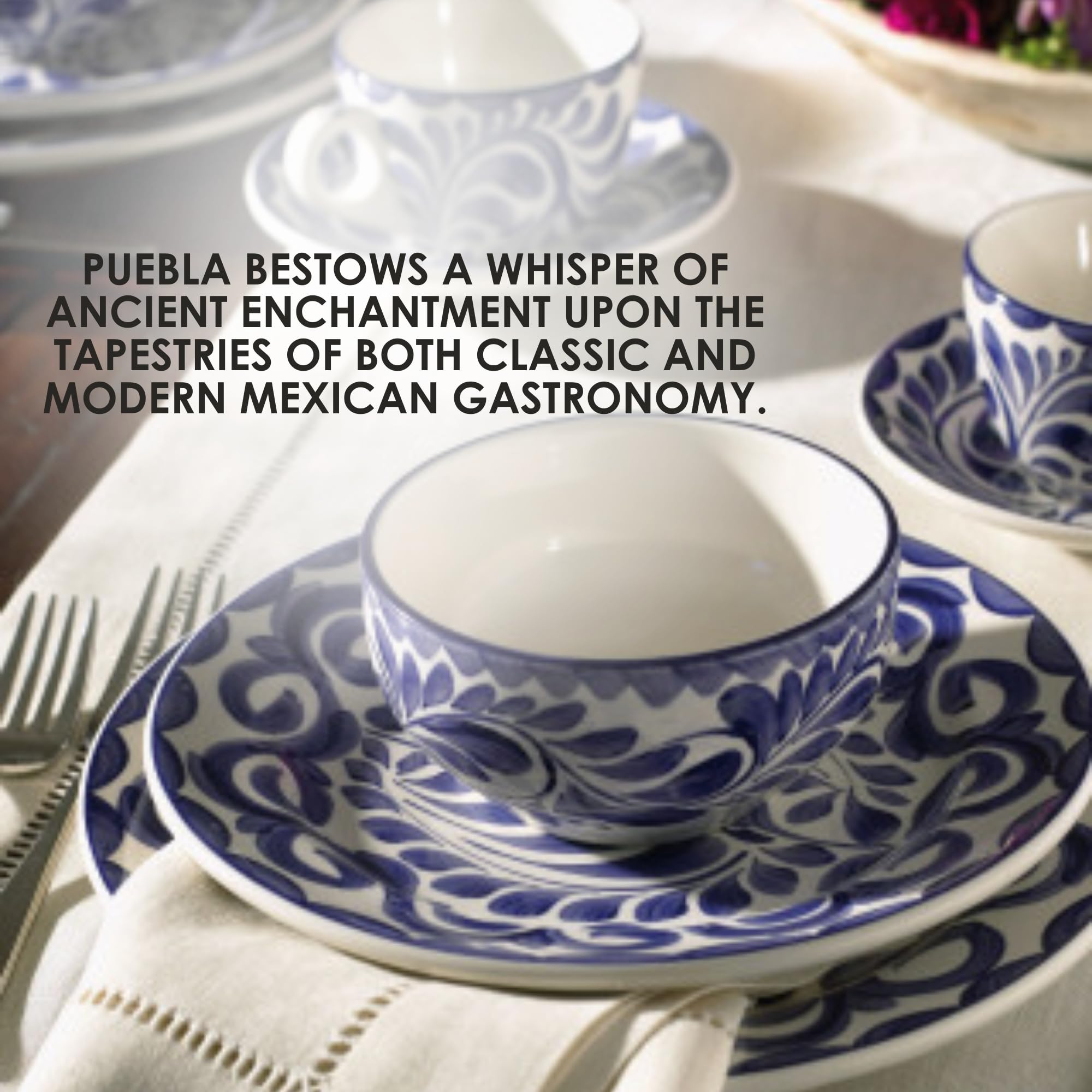 Anfora Puebla Blue Charger Plate - 12 Inch Decorative Dinner Plate for Formal Dining, Weddings & Special Occasions - Elegant Table Setting Accent Piece