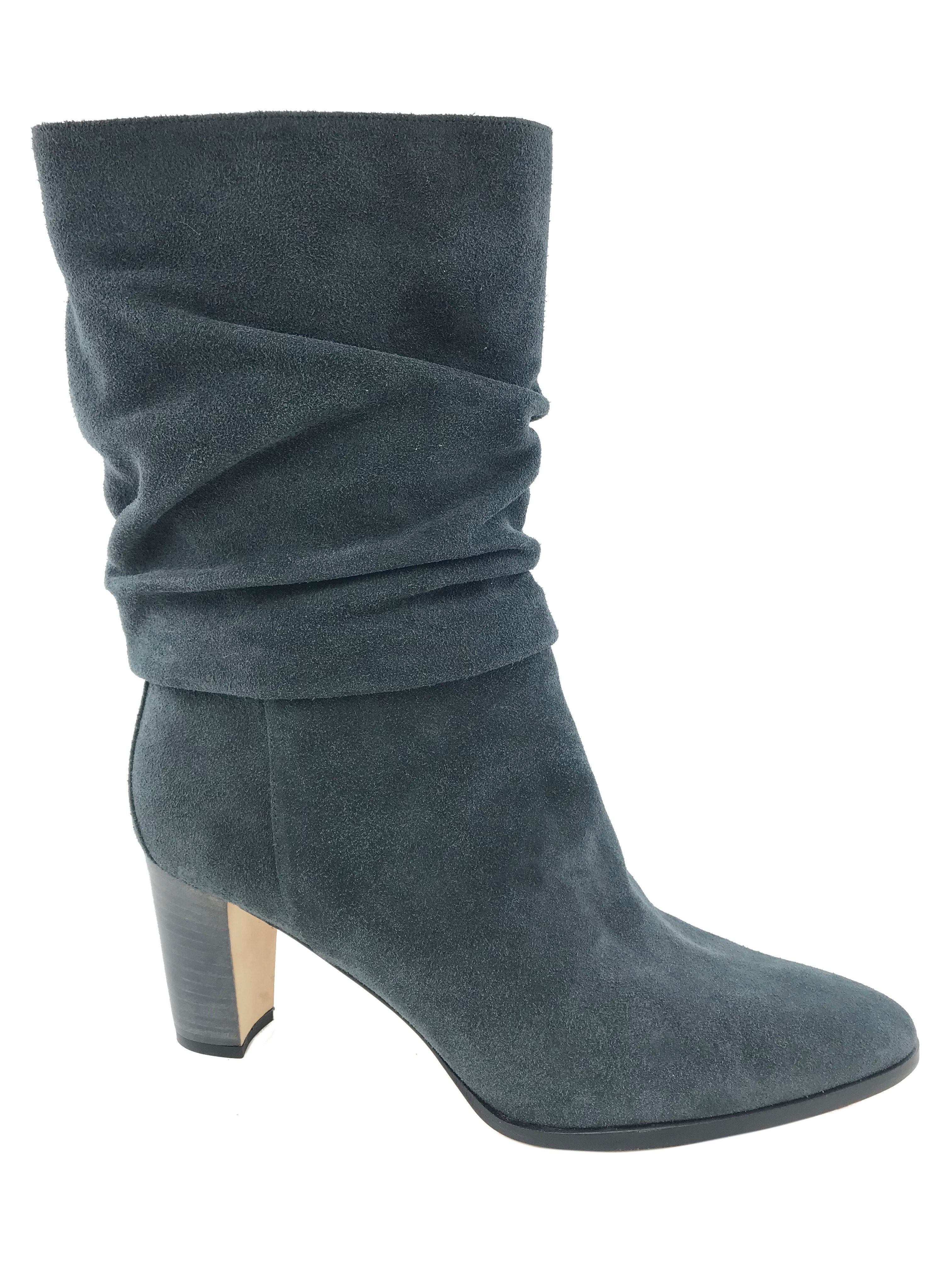 Manolo Blahnik Knight Ruched Suede Boots Women Size 9.5 - Luxury Ankle Boots for Fall Winter Fashion, Perfect for Office, Party & Night Out